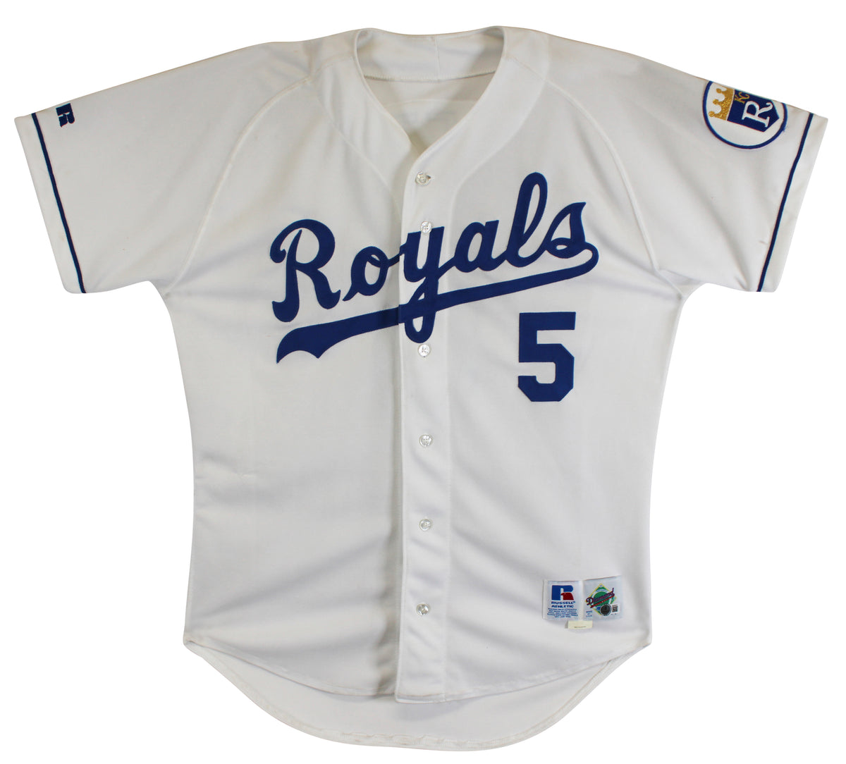 Royals George Brett Authentic Signed White Russell Athletic Jersey BAS #BU55013