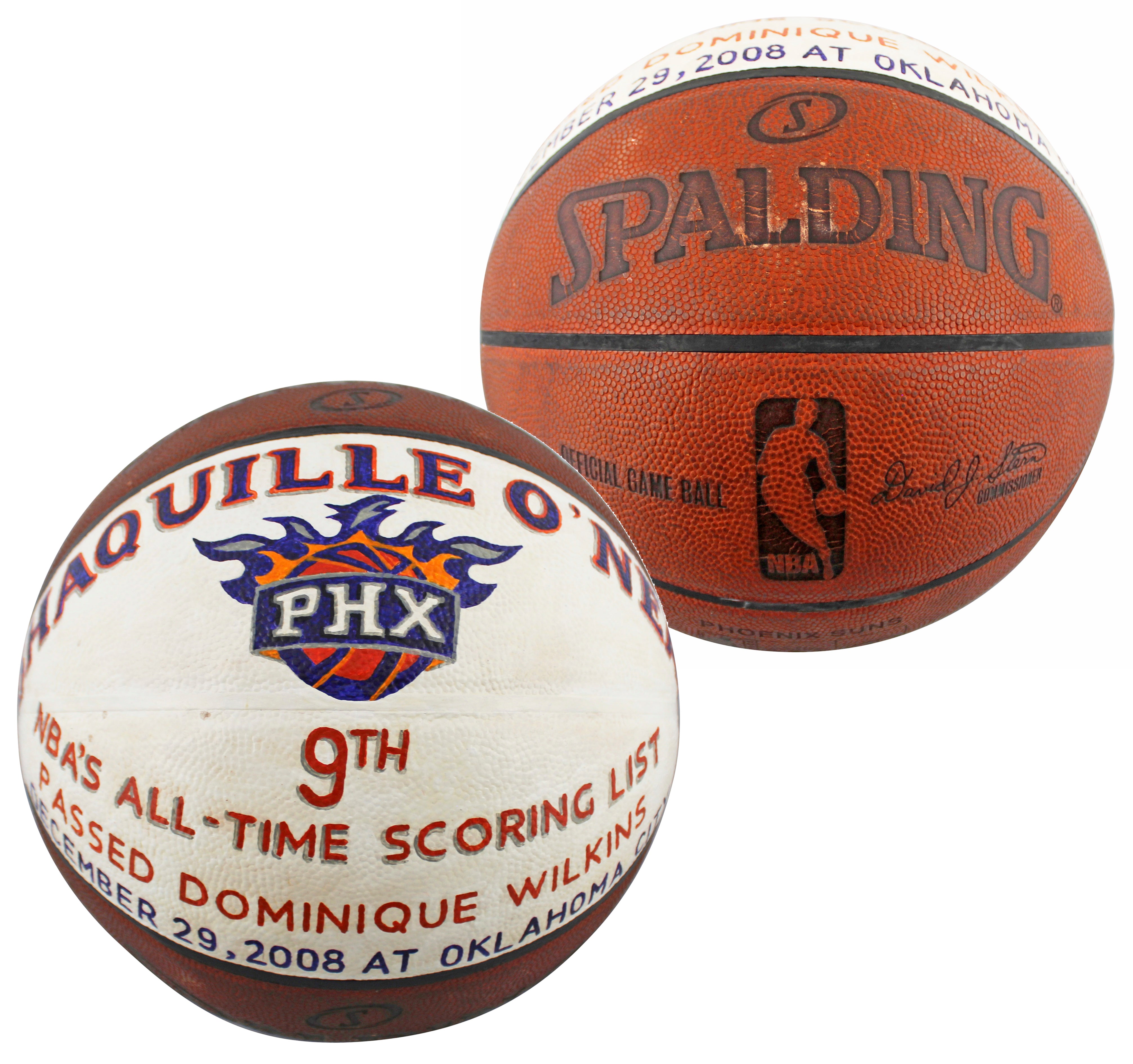 Shaquille O'Neal Game Used Basketball Reaching 9th On NBA Career Scoring List