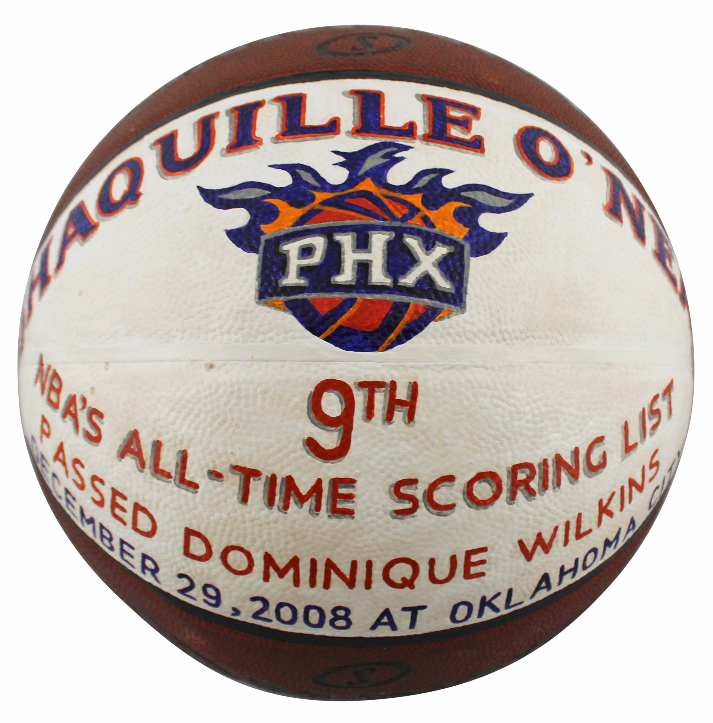 Shaquille O'Neal Game Used Basketball Reaching 9th On NBA Career Scoring List