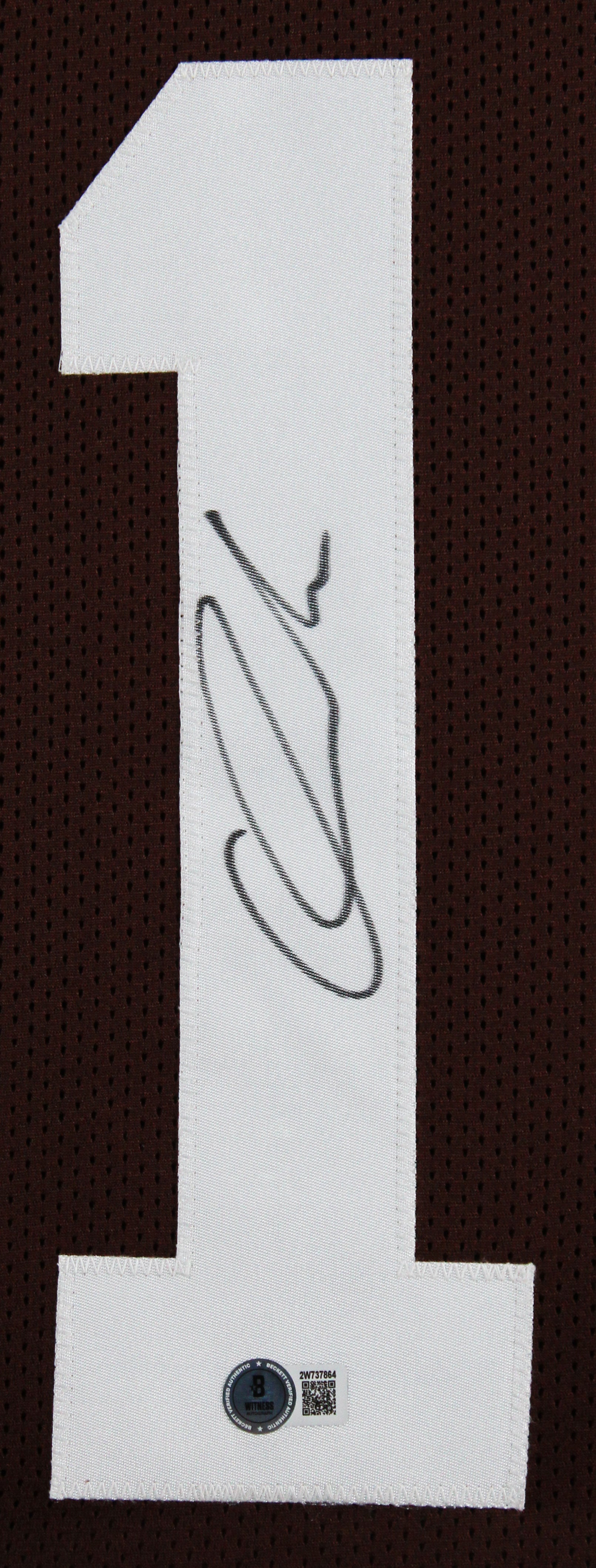 Quinshon Judkins Authentic Signed Brown Pro Style Framed Jersey BAS Witnessed