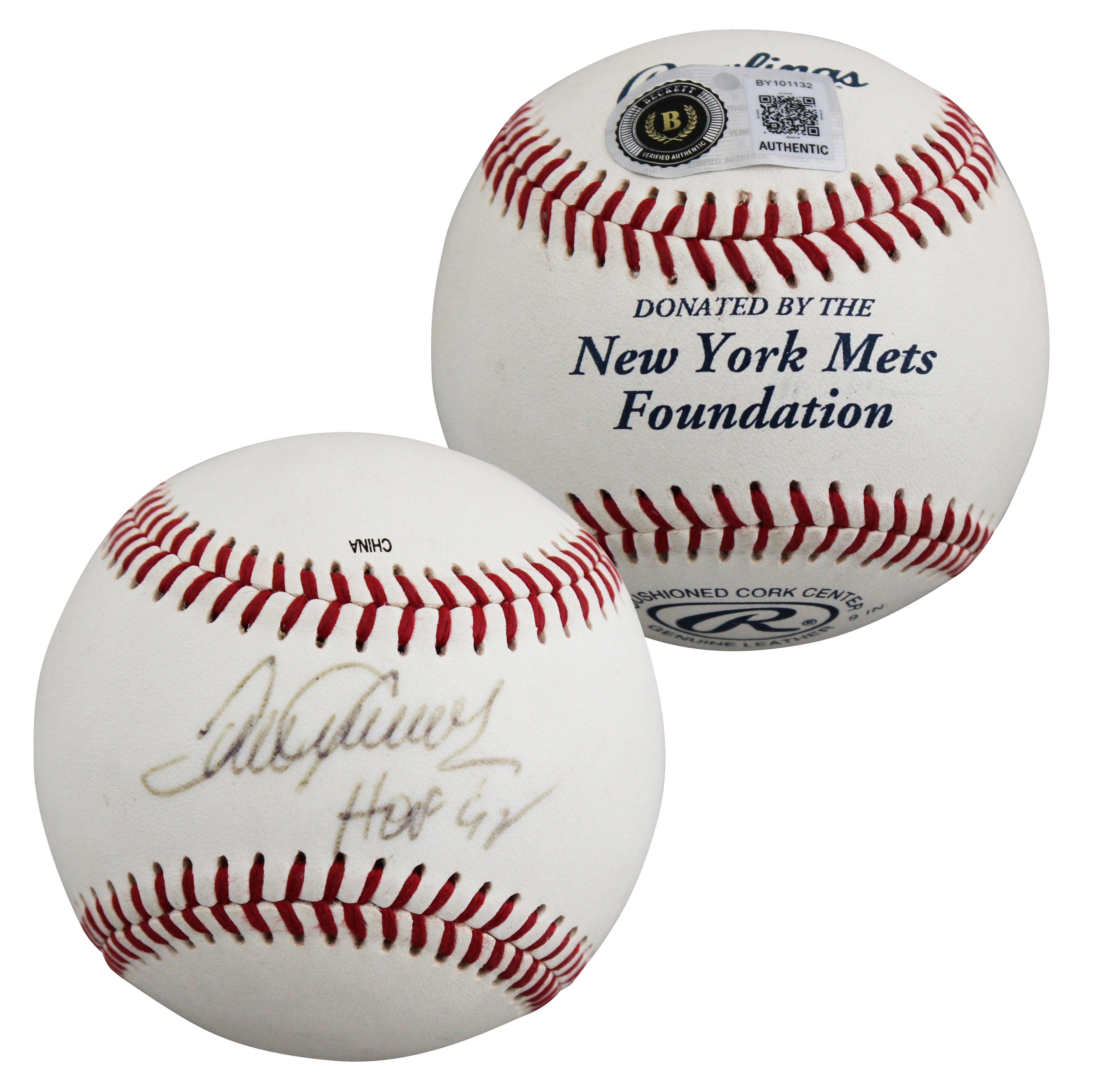 Mets Tom Seaver "HOF 92" Authentic Rawlings Baseball Autographed BAS #BY101132