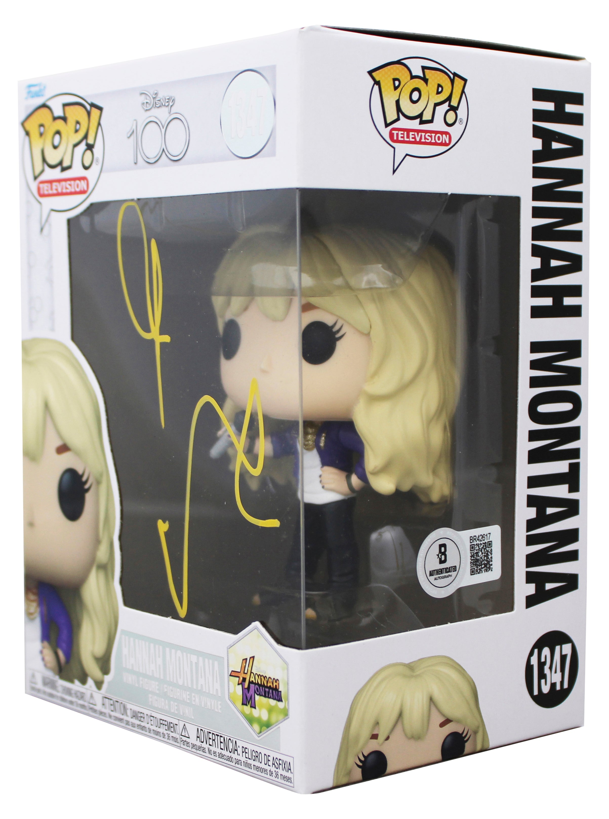 Miley Cyrus Signed Hannah Montana #1347 Funko Pop Vinyl Figure BAS #BR42617