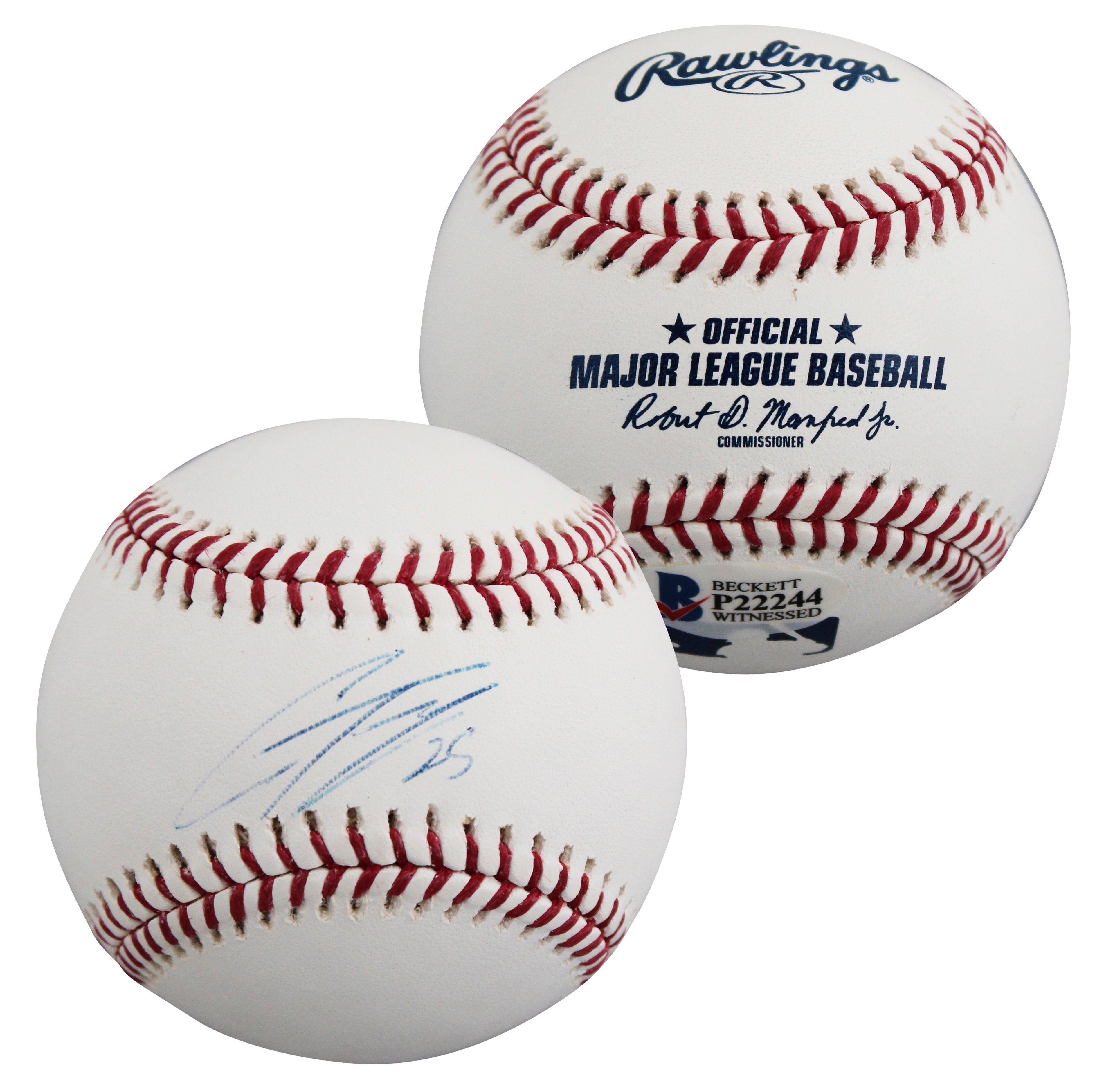 Tigers Gleyber Torres Authentic Signed Robert Manfred OML Baseball BAS #P22244