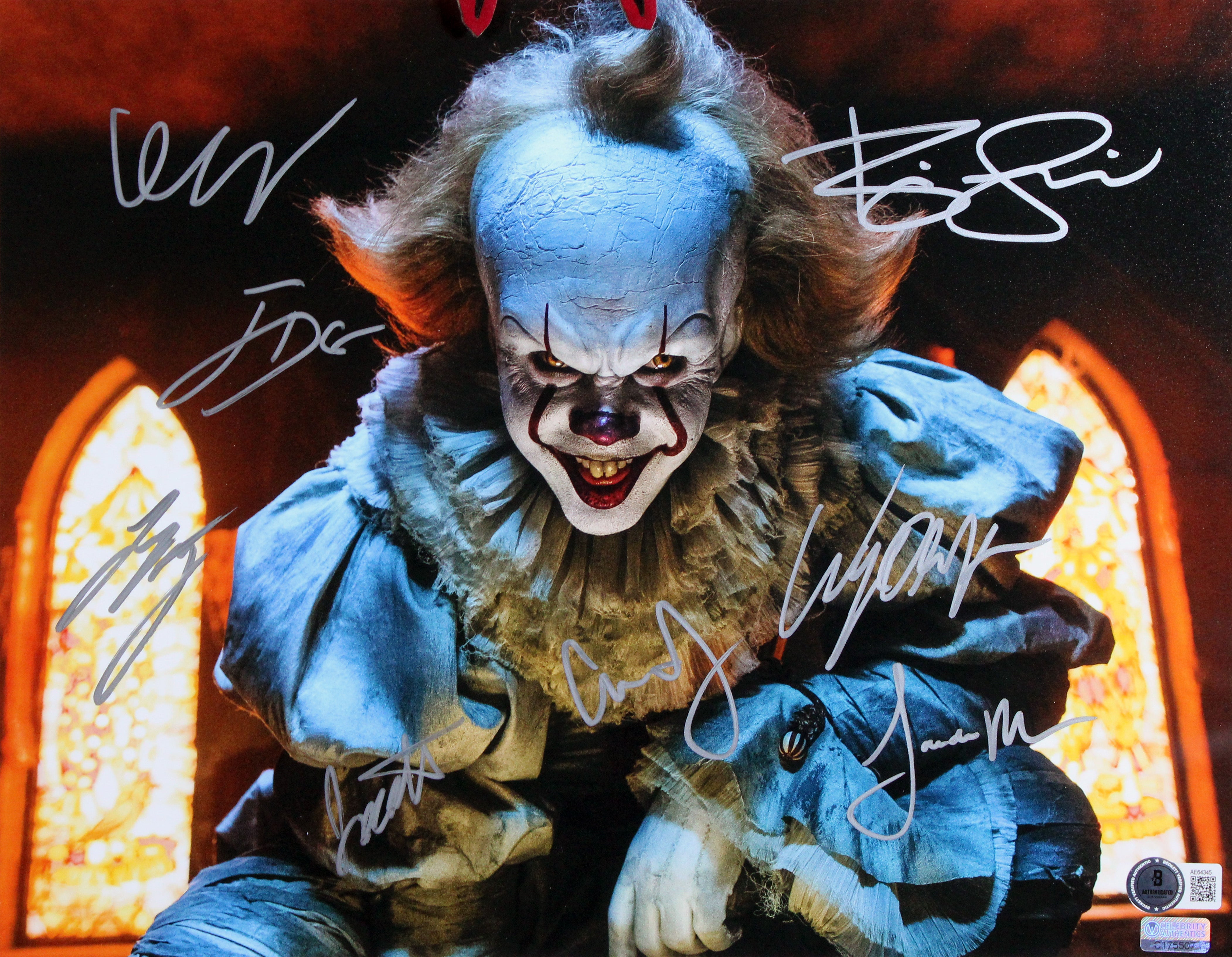 It (8) Skarsgard, Wolfhard, Martell, +5 Signed 11x14 Framed Photo BAS LOA