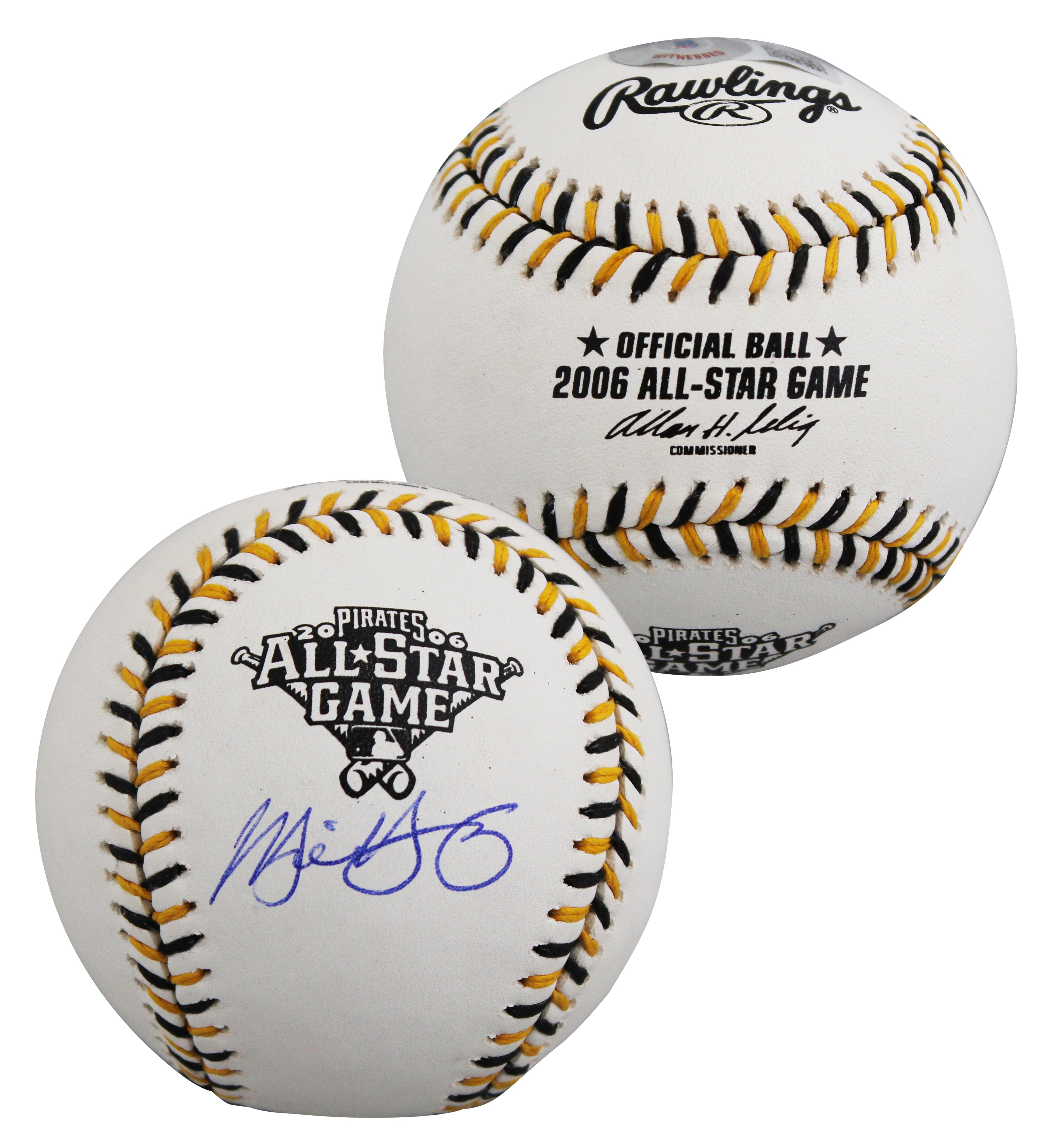 Rangers Michael Young Signed 2006 ASG Allen Selig Baseball BAS Wit #1W036614