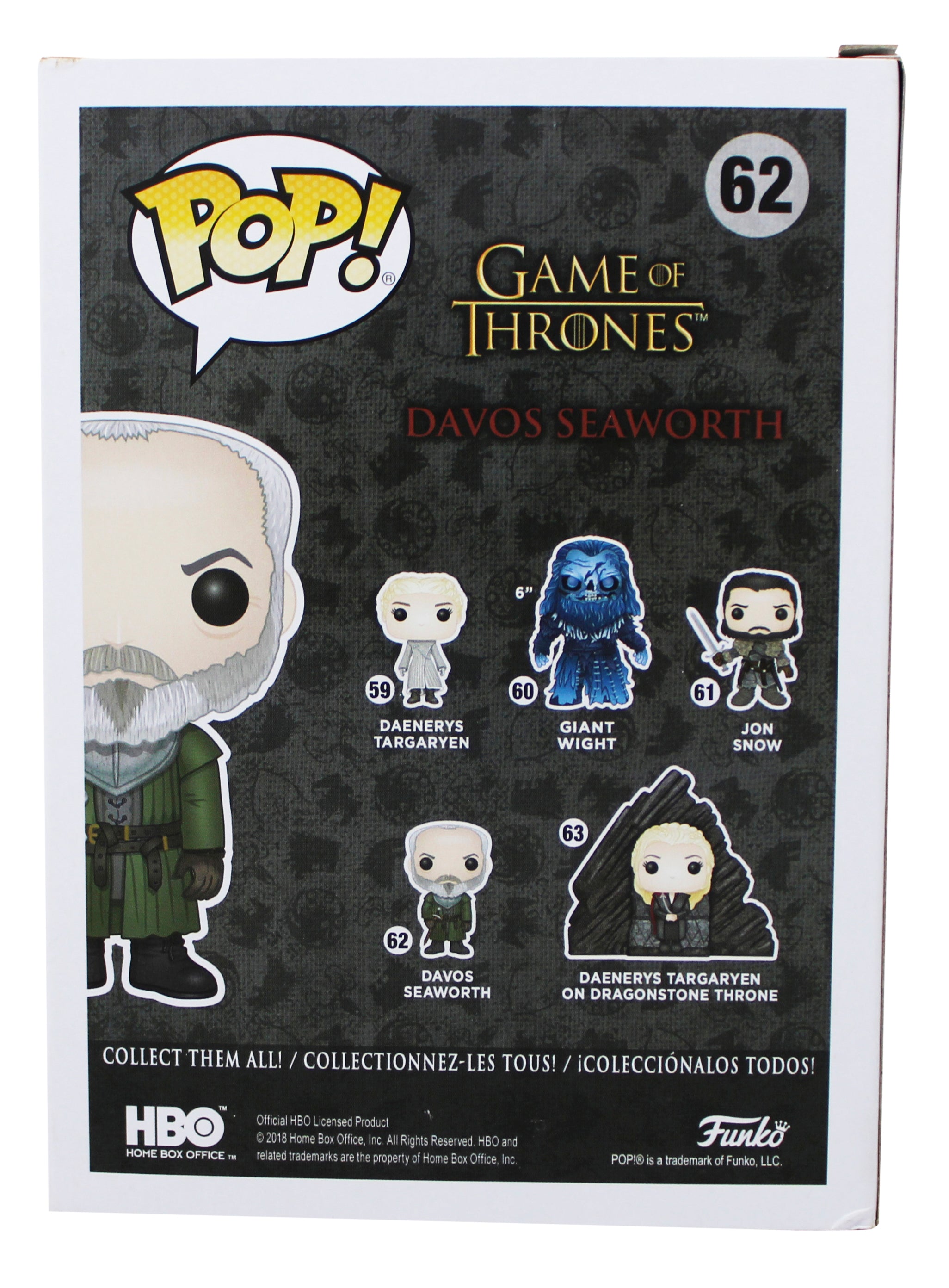 Liam Cunningham GOT Signed Davos Seaworth #62 Funko Pop Vinyl Figure BAS