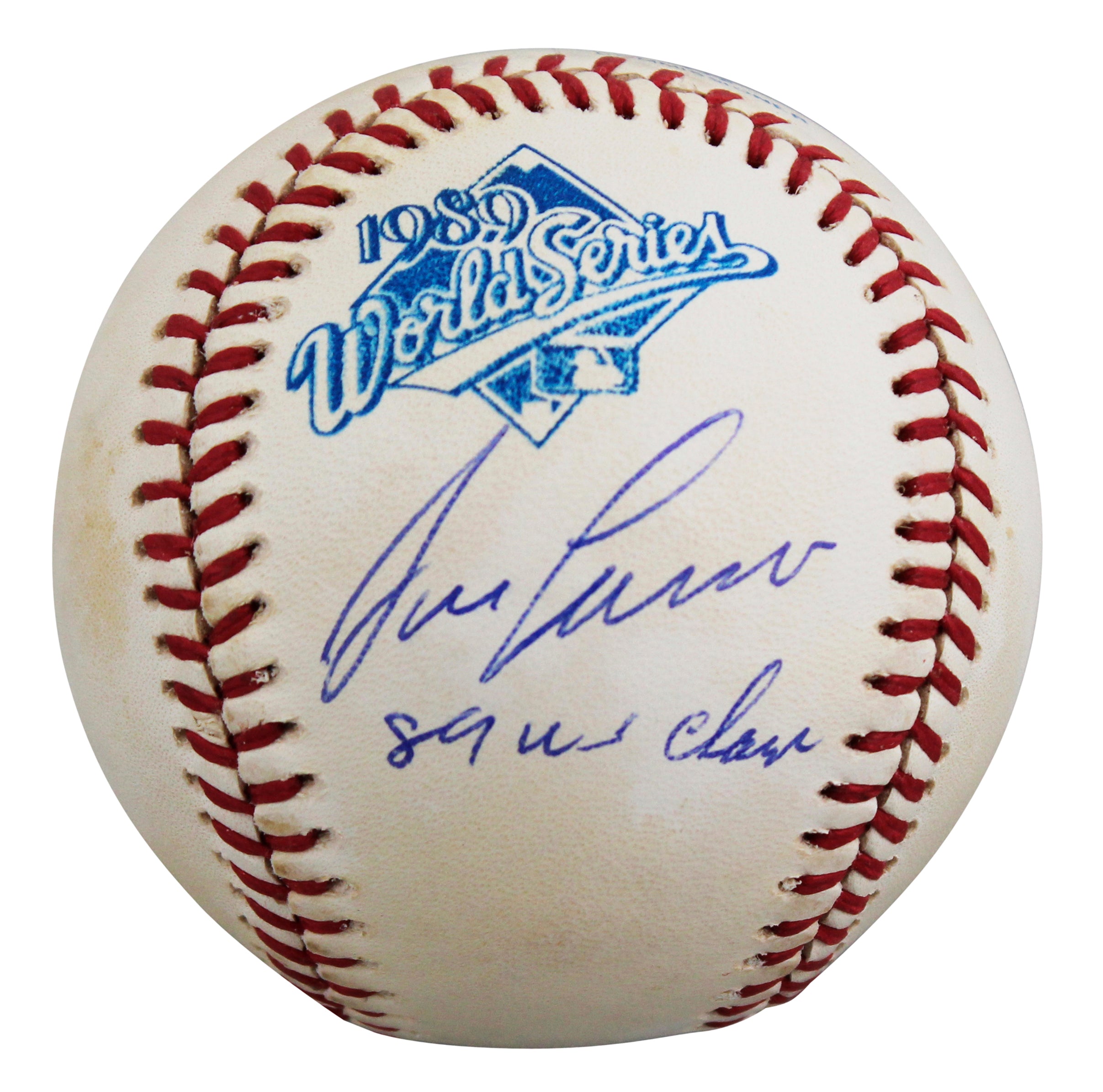 Athletics Jose Canseco "89 WS Champs" Signed 1989 WS OML Baseball BAS #W615646