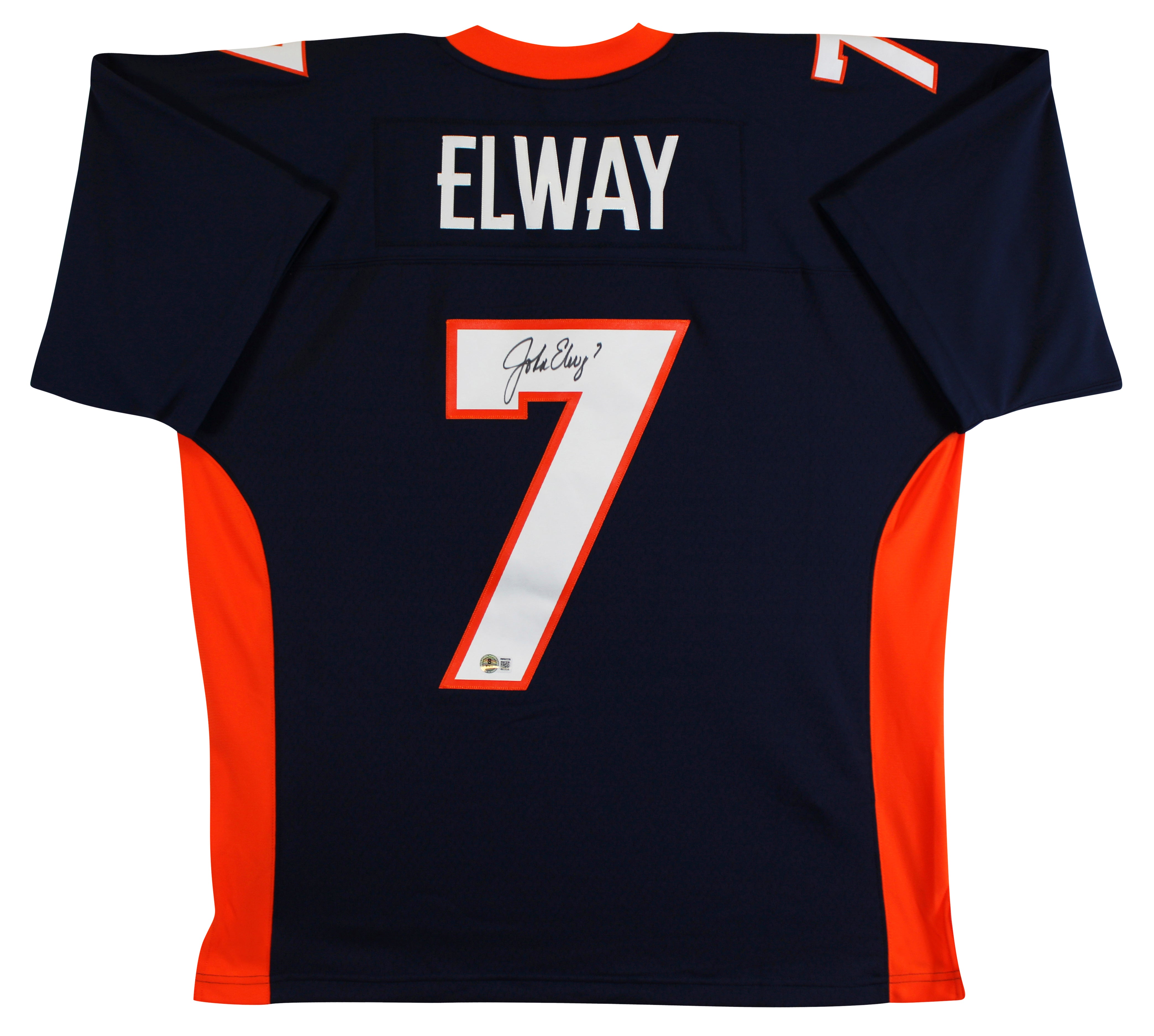 Broncos John Elway Authentic Signed Navy M&N Throwback Jersey BAS Witnessed