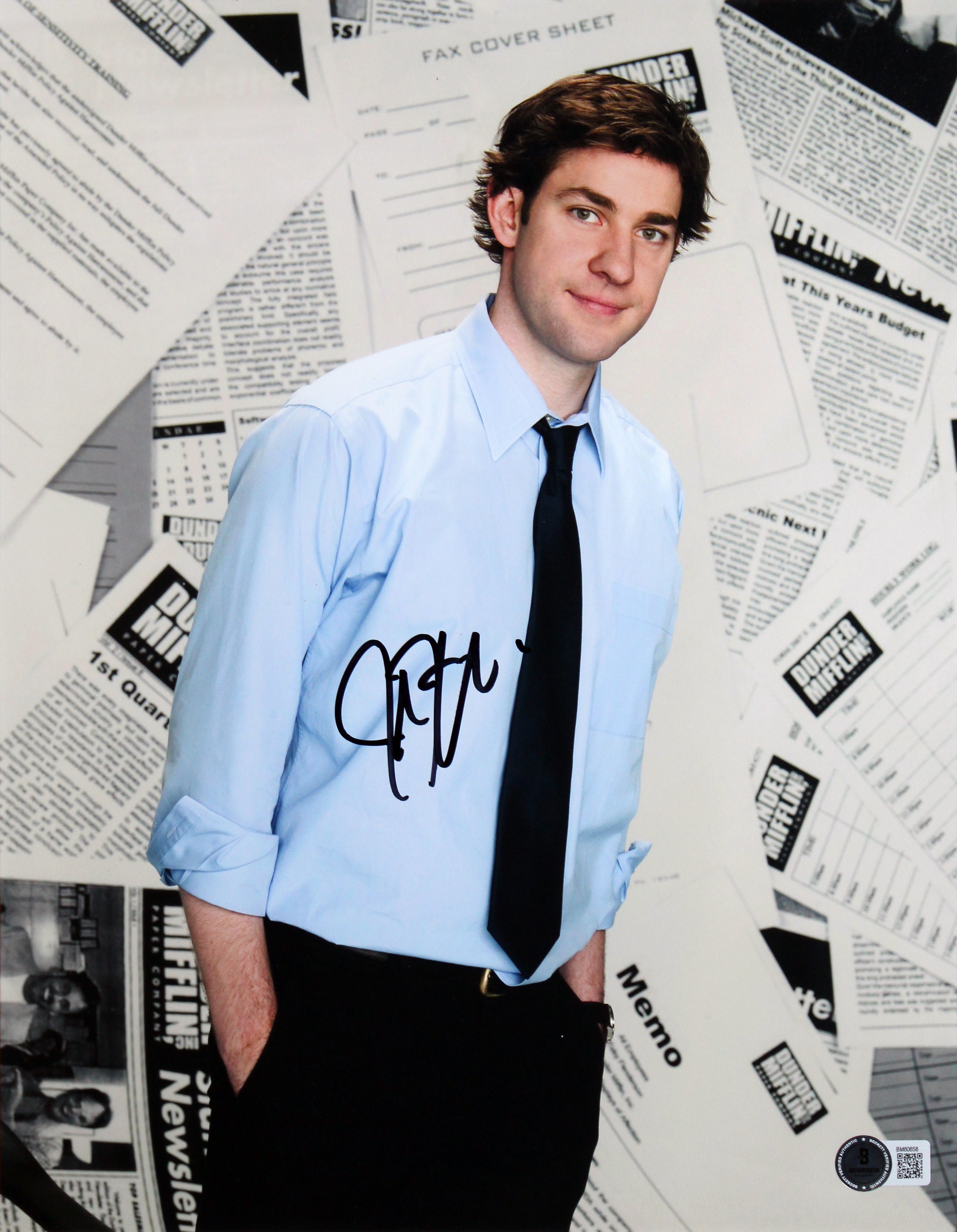 John Krasinski The Office Authentic Signed 11x14 Framed Photo BAS #BM60658