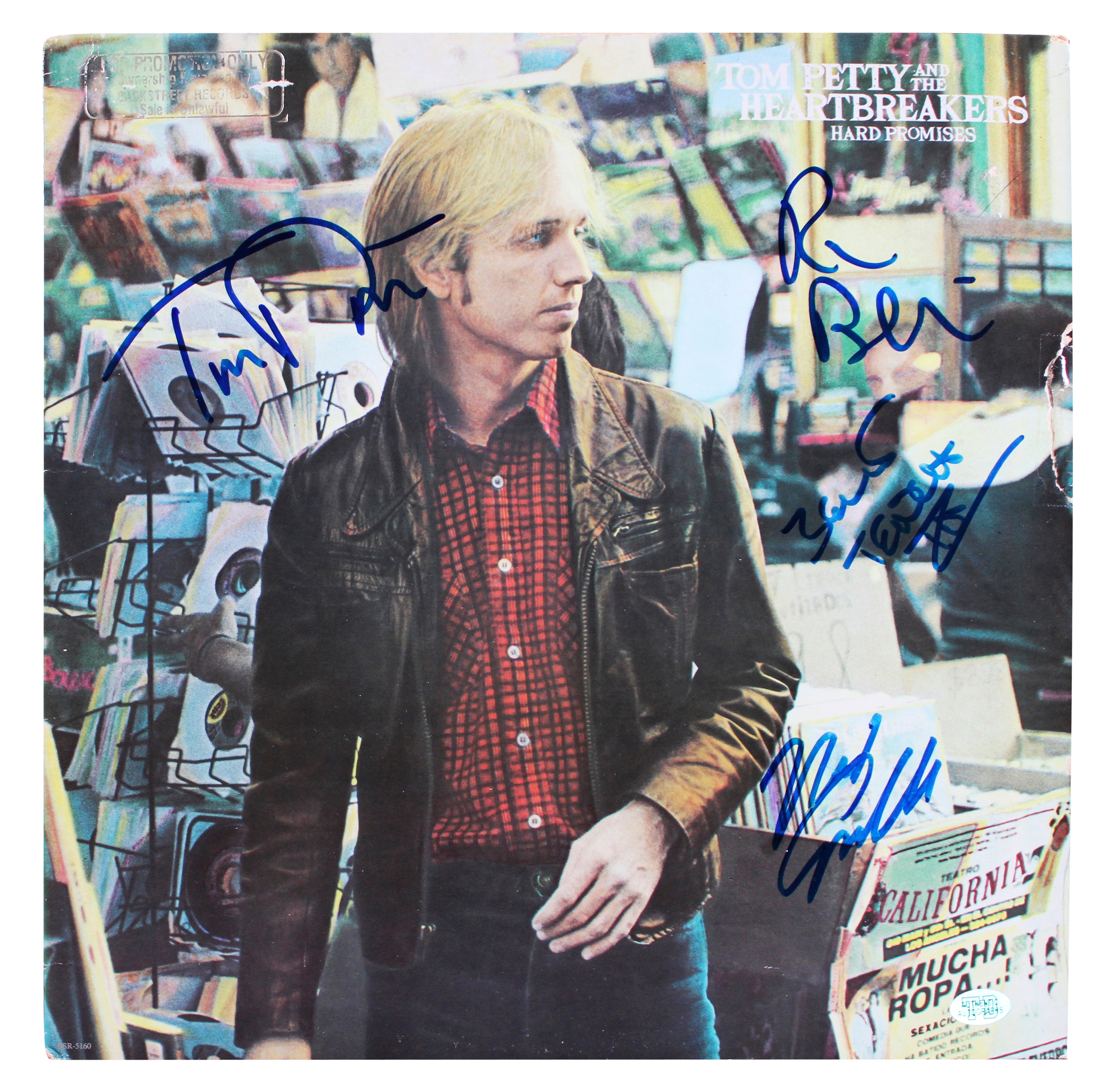 (4) Tom Petty and the Heartbreakers Signed Hard Promises Album Cover JSA LOA