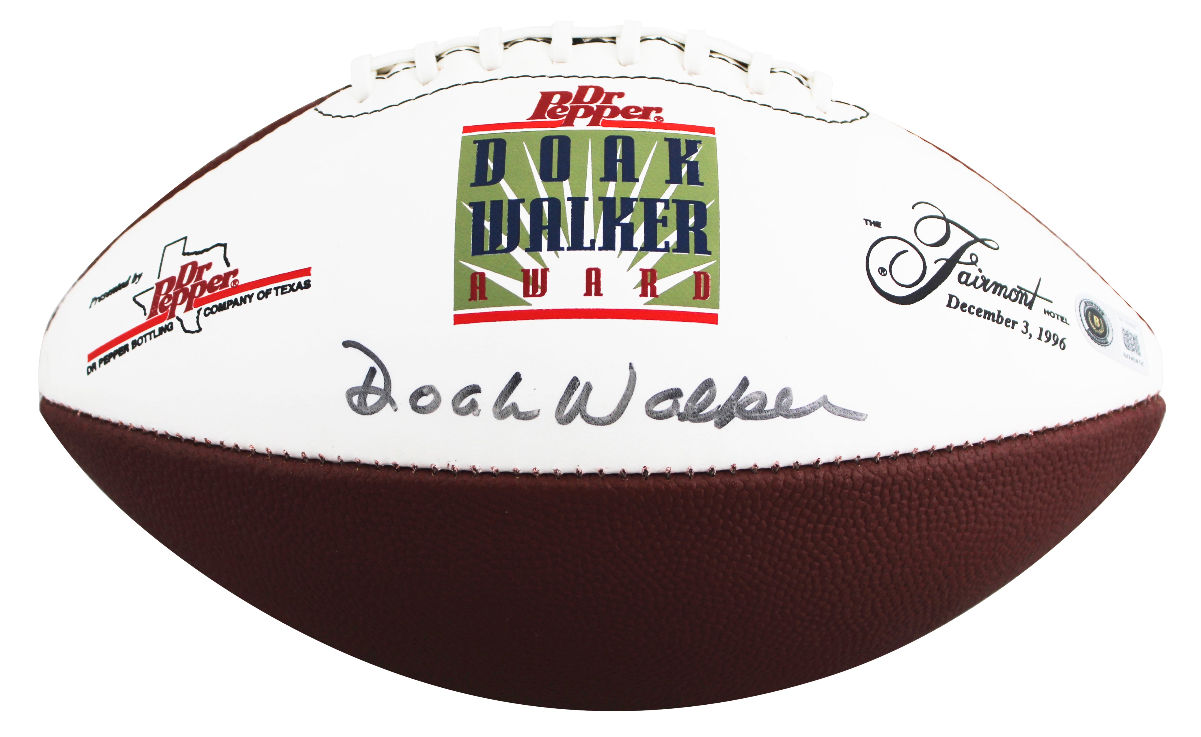 Doak Walker Authentic Signed Baden White Panel Logo Football BAS #BY103585