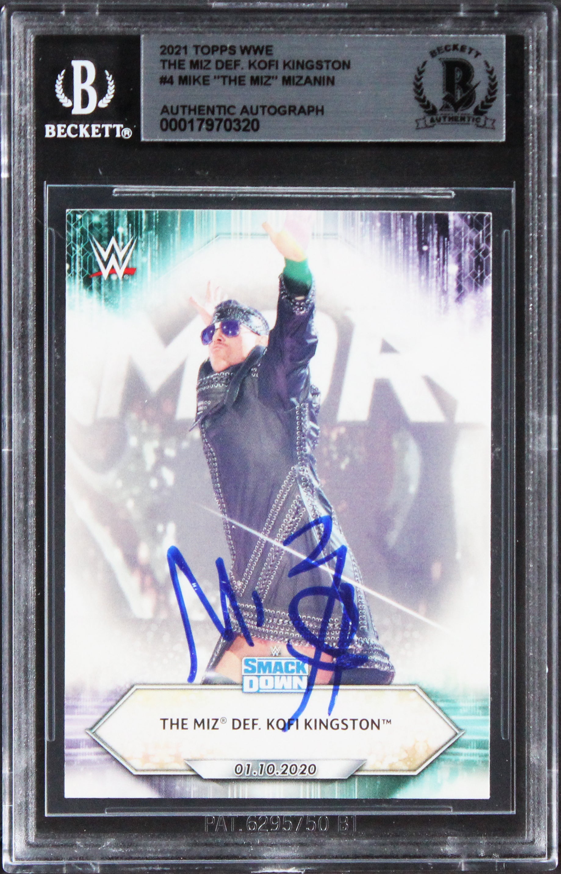 Mike "The Miz" Mizanin Authentic Signed 2021 Topps WWE #12 Card BAS Slabbed