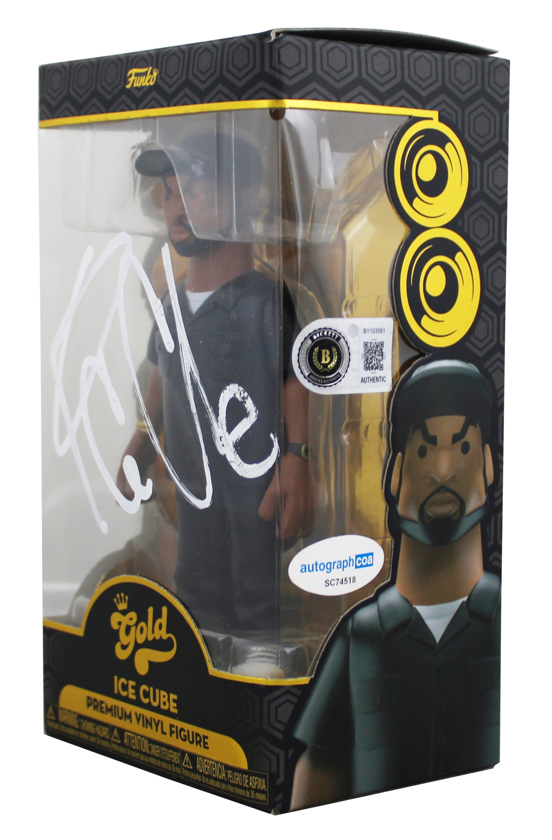 Ice Cube Authentic Signed Gold Funko Pop Premium Vinyl Figure BAS #BY103581