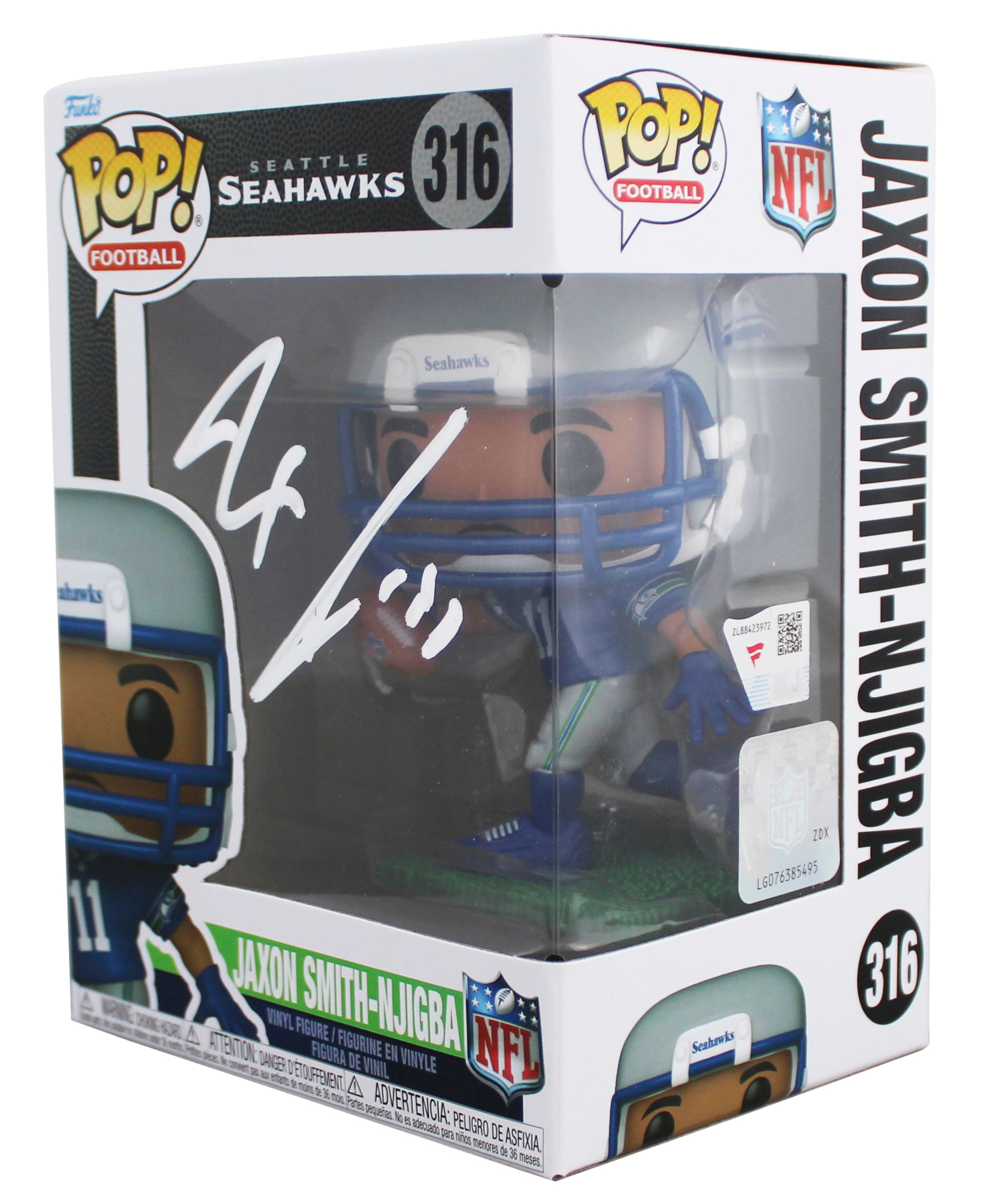 Seahawks Jaxon Smith-Njigba Signed #316 Funko Pop Vinyl Figure Fanatics