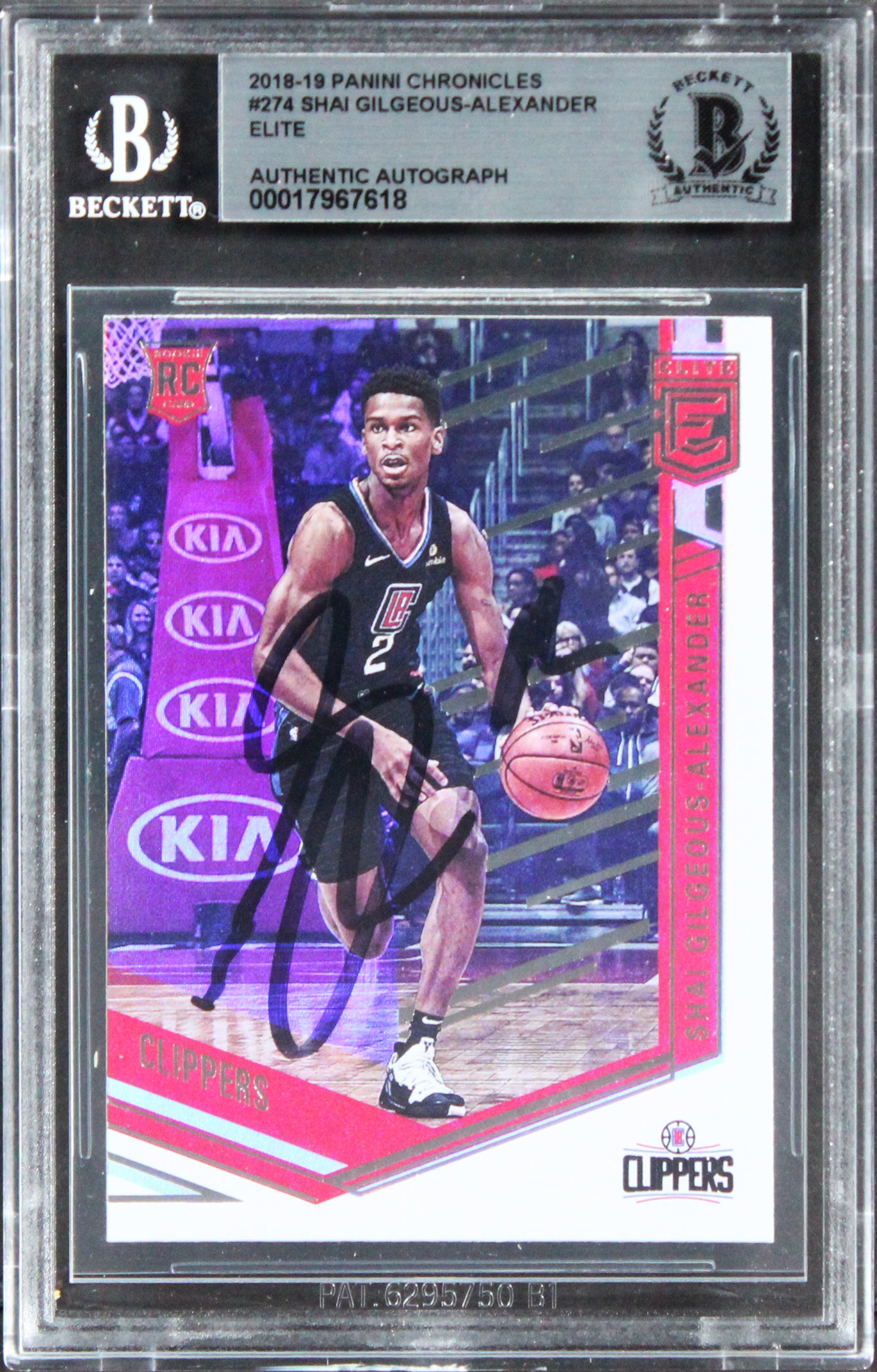 Shai Gilgeous-Alexander Signed 2018 Panini Chronic #274 Rookie Card BAS Slabbed