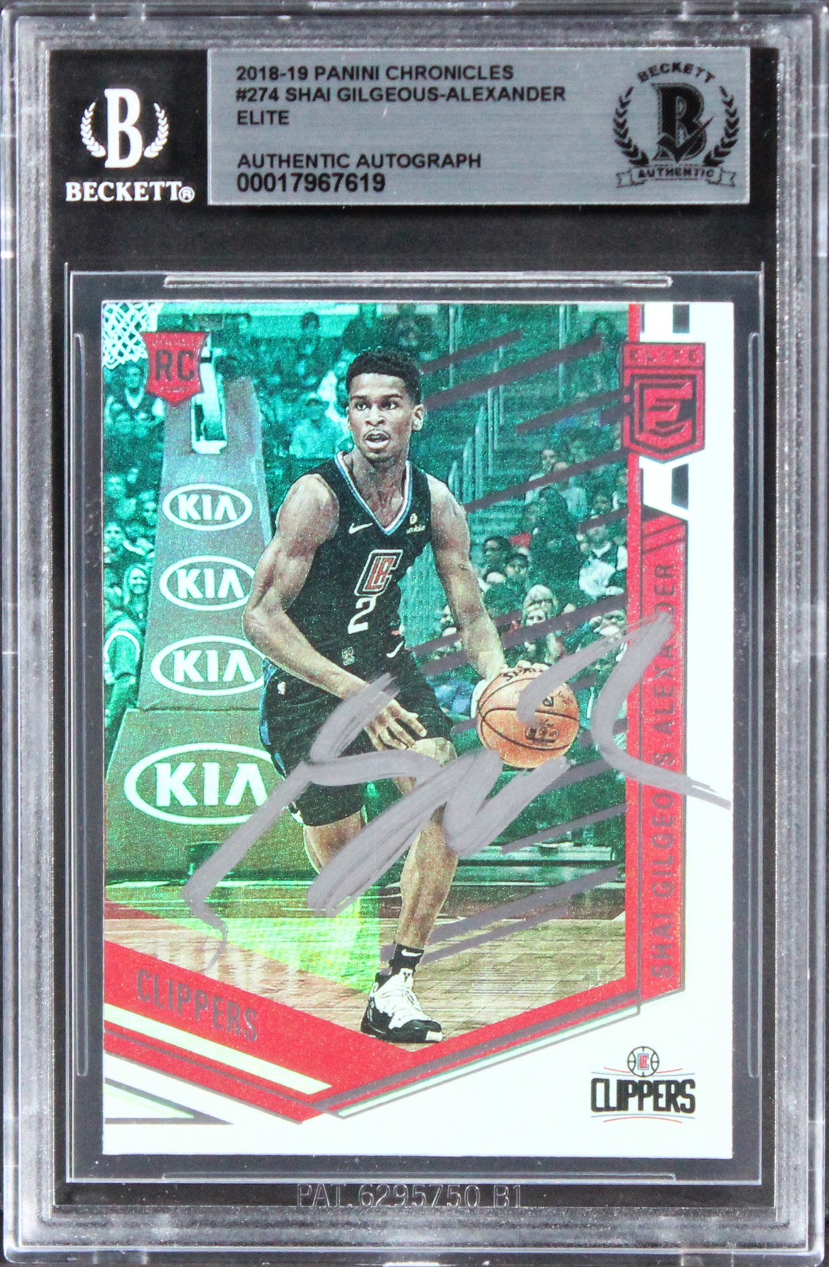 Shai Gilgeous-Alexander Signed 2018 Panini Chronicles #274 Rookie Card BAS Slab
