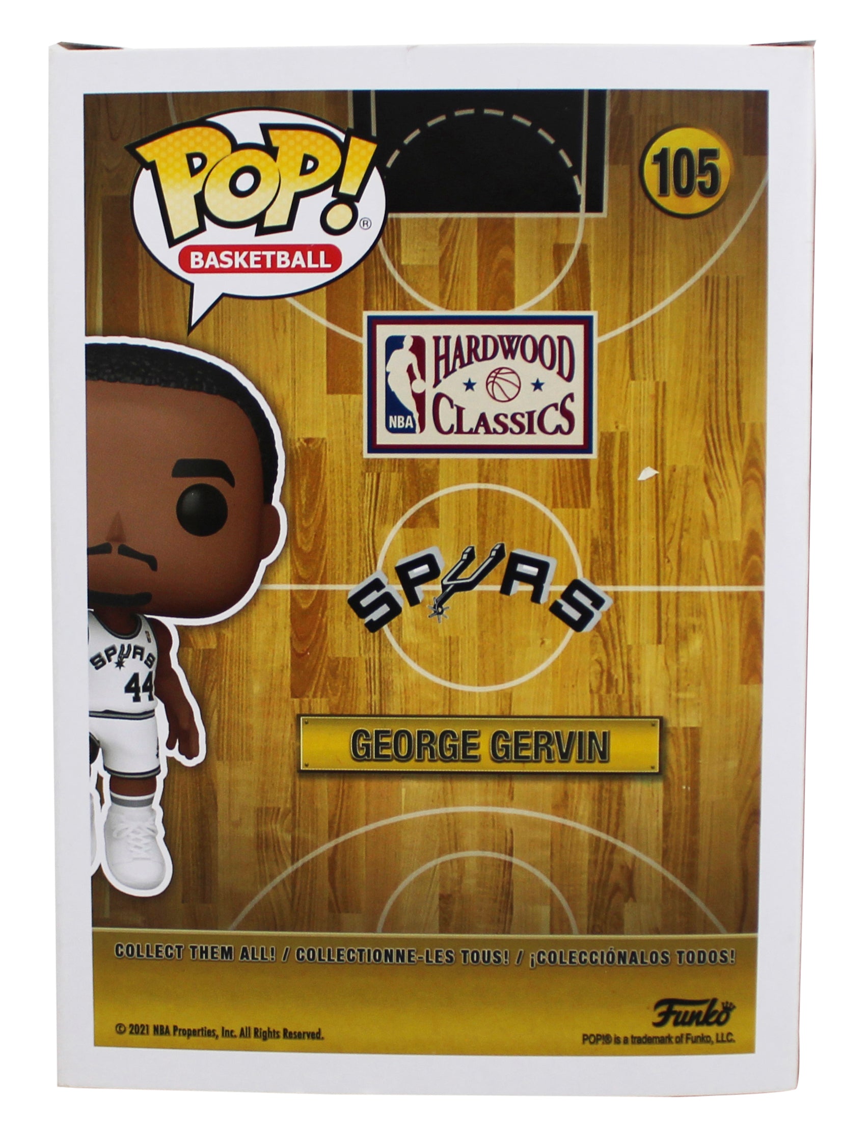 Spurs George Gervin Authentic Signed #105 Funko Pop Vinyl Figure BAS #BY103580