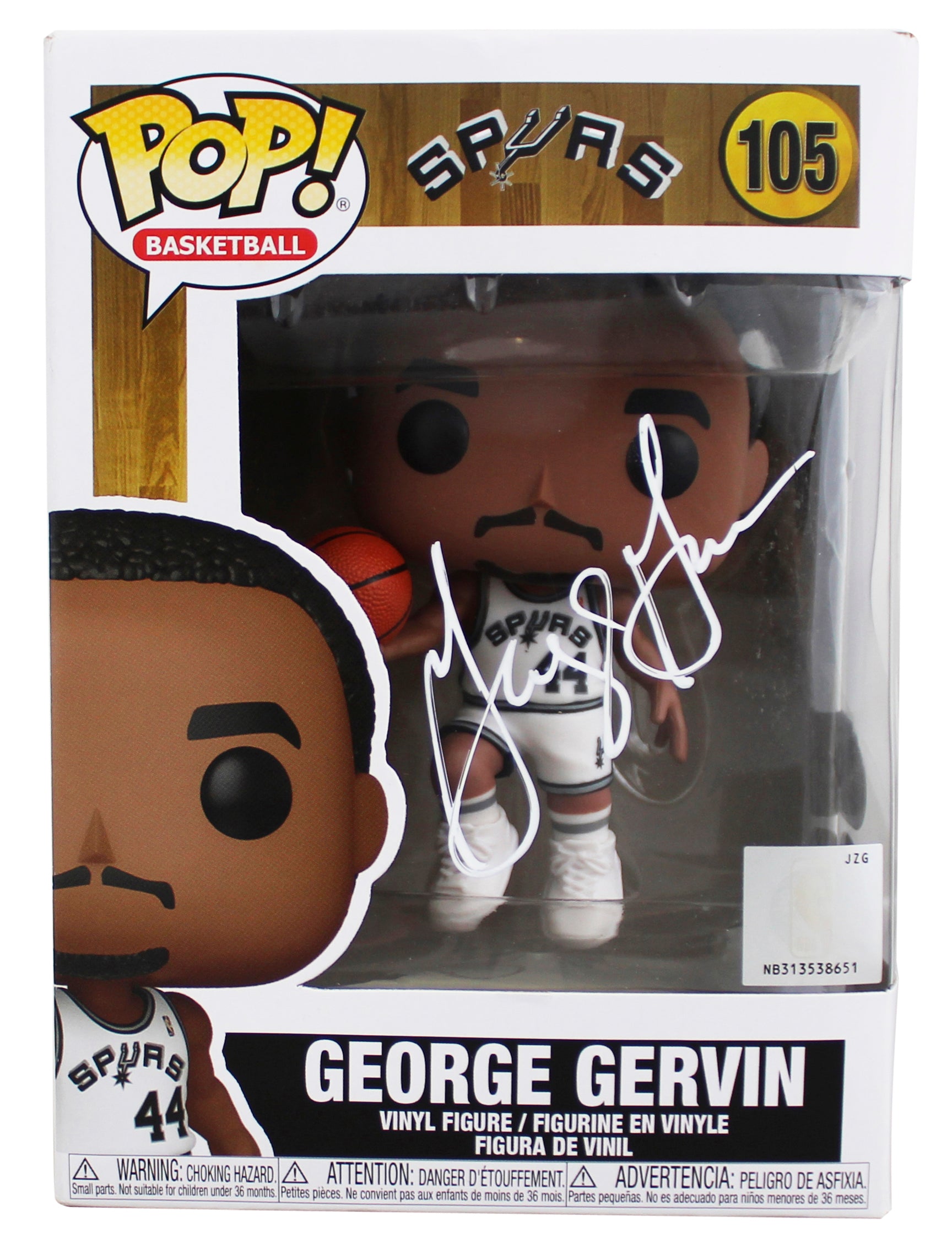 Spurs George Gervin Authentic Signed #105 Funko Pop Vinyl Figure BAS #BY103572