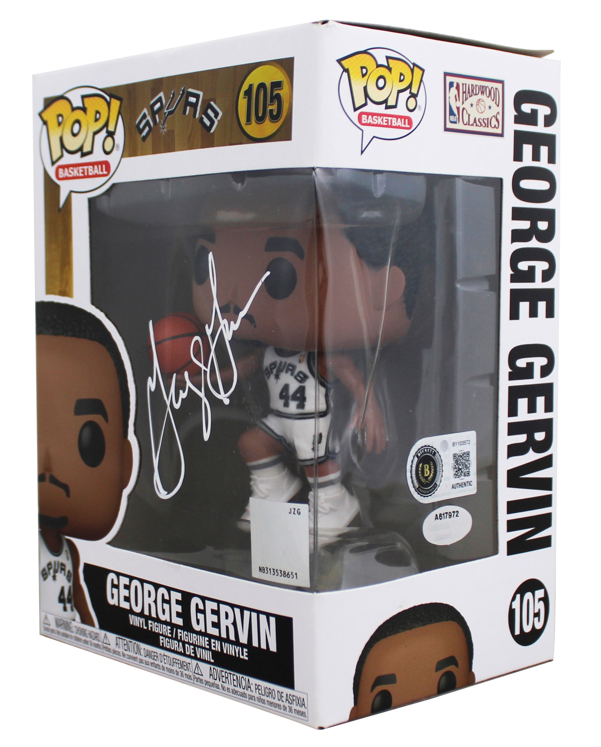 Spurs George Gervin Authentic Signed #105 Funko Pop Vinyl Figure BAS #BY103572