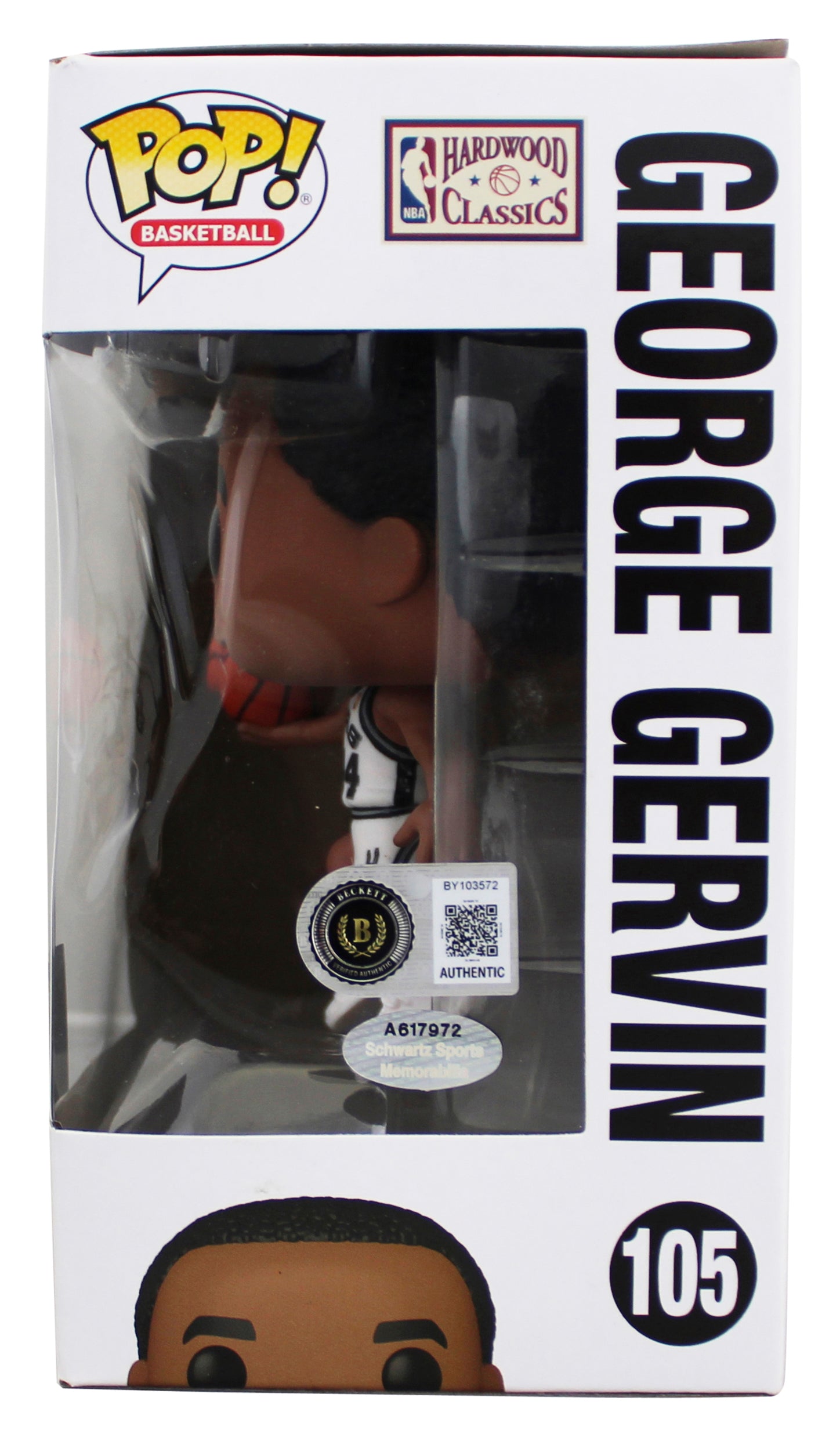 Spurs George Gervin Authentic Signed #105 Funko Pop Vinyl Figure BAS #BY103572