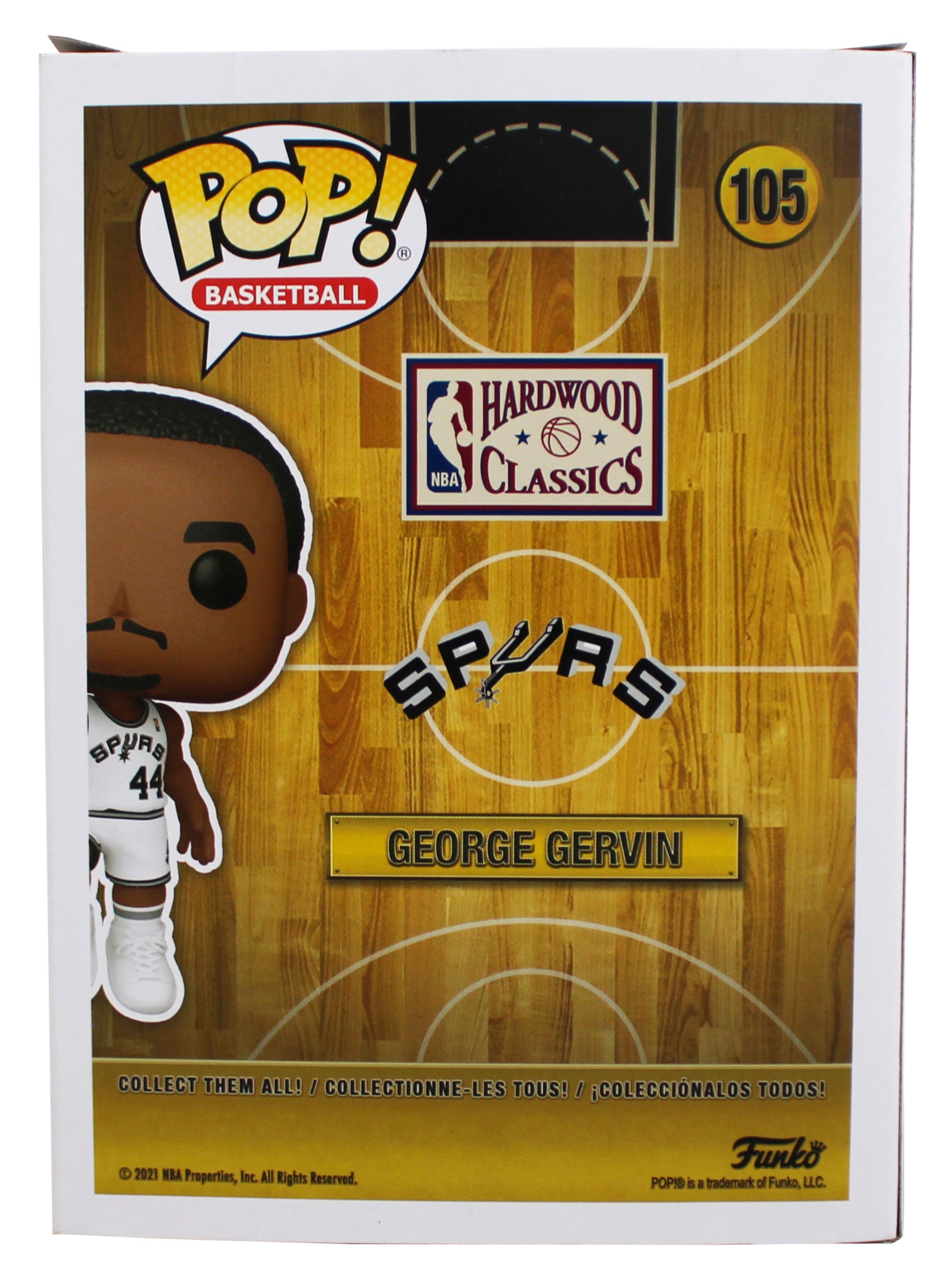 Spurs George Gervin Authentic Signed #105 Funko Pop Vinyl Figure BAS #BY103572