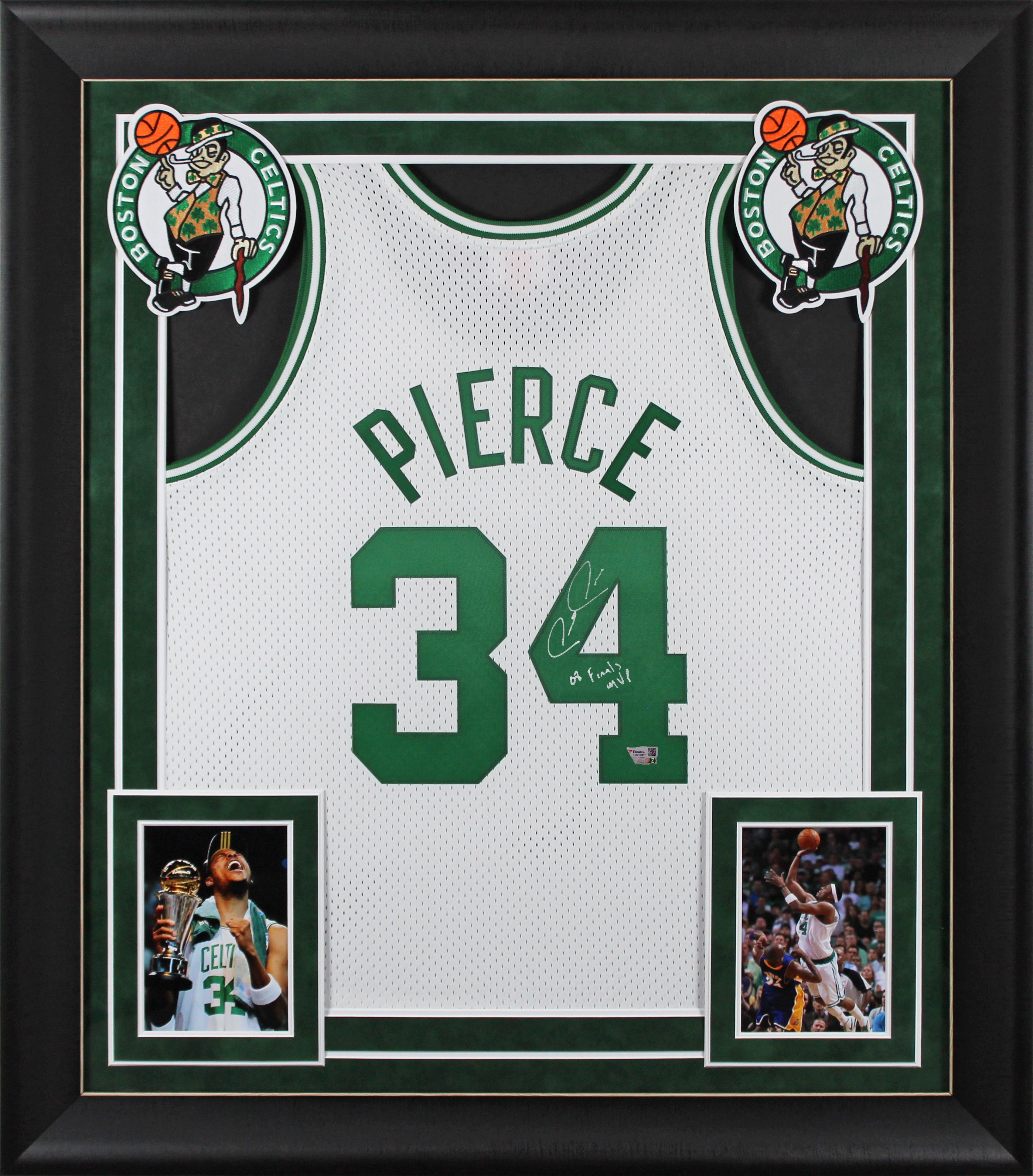 Celtics Paul Pierce "08 Finals MVP" Signed White M&N HWC Framed Jersey Fan