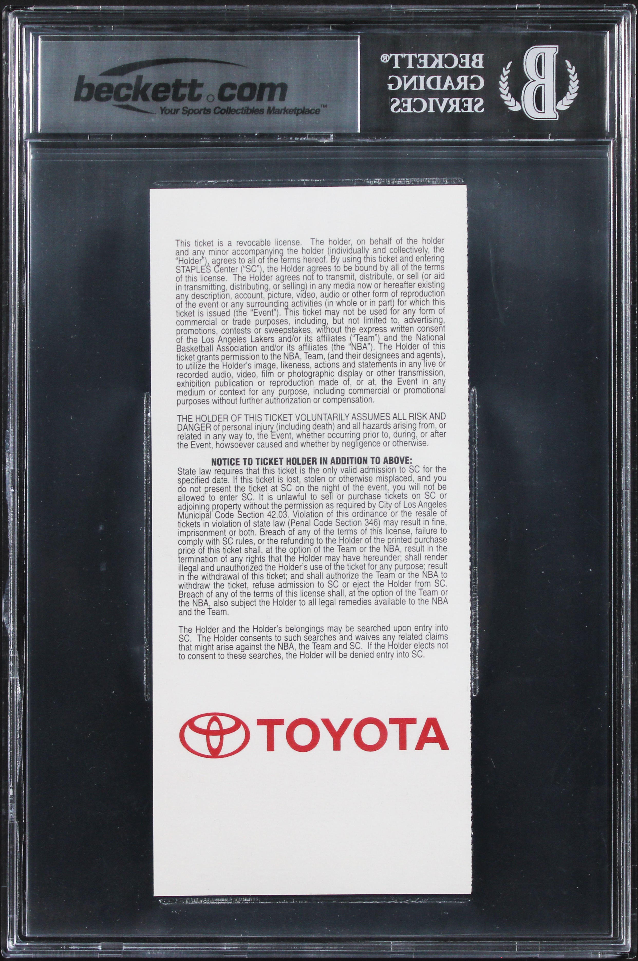 Shaquille O'Neal Signed 4/2/13 #34 Retirement Ticket Stub Card Auto 10! BAS Slab