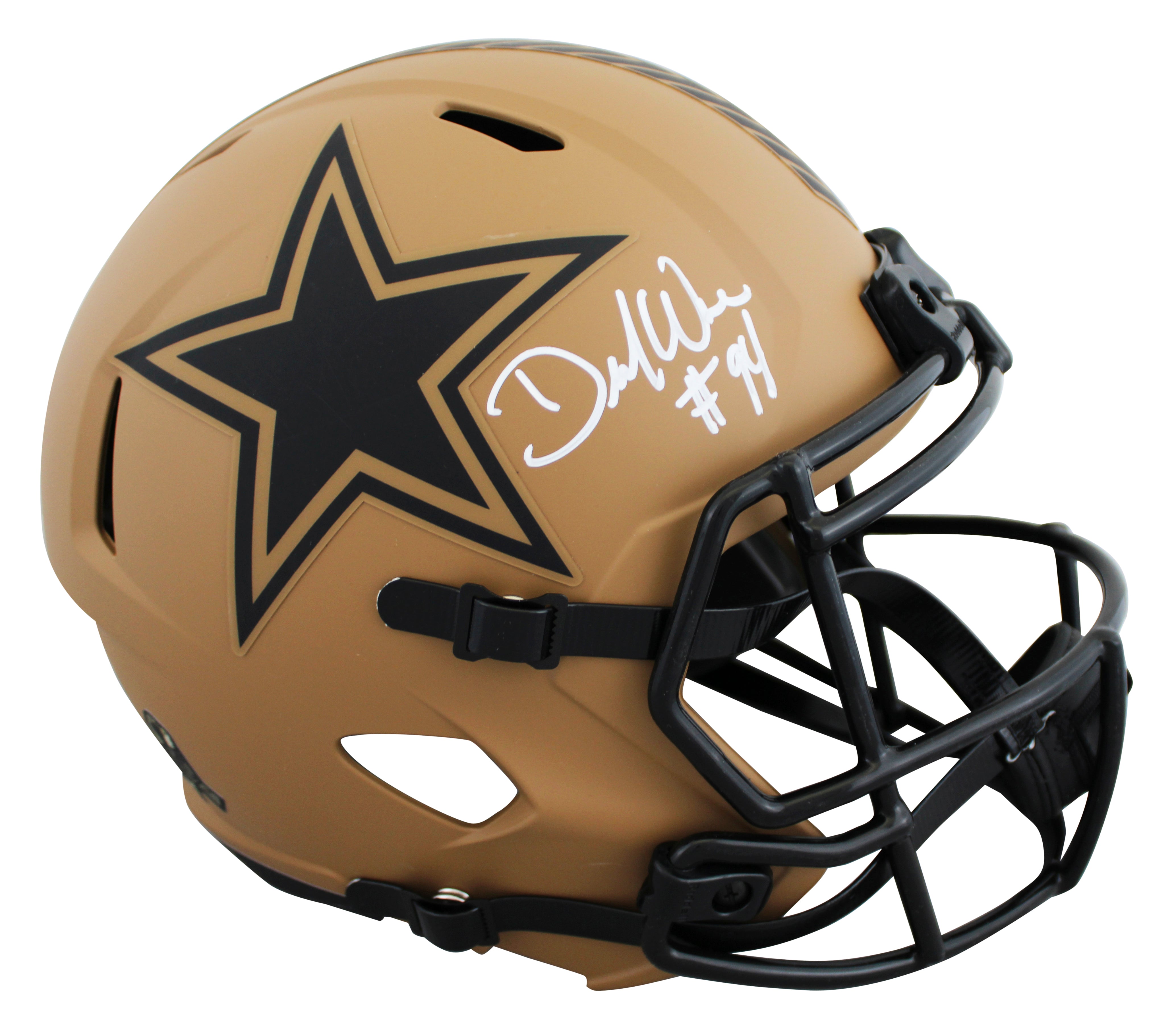 Cowboys DeMarcus Ware Signed STS II Full Size Speed Rep Helmet W/ Case BAS Wit