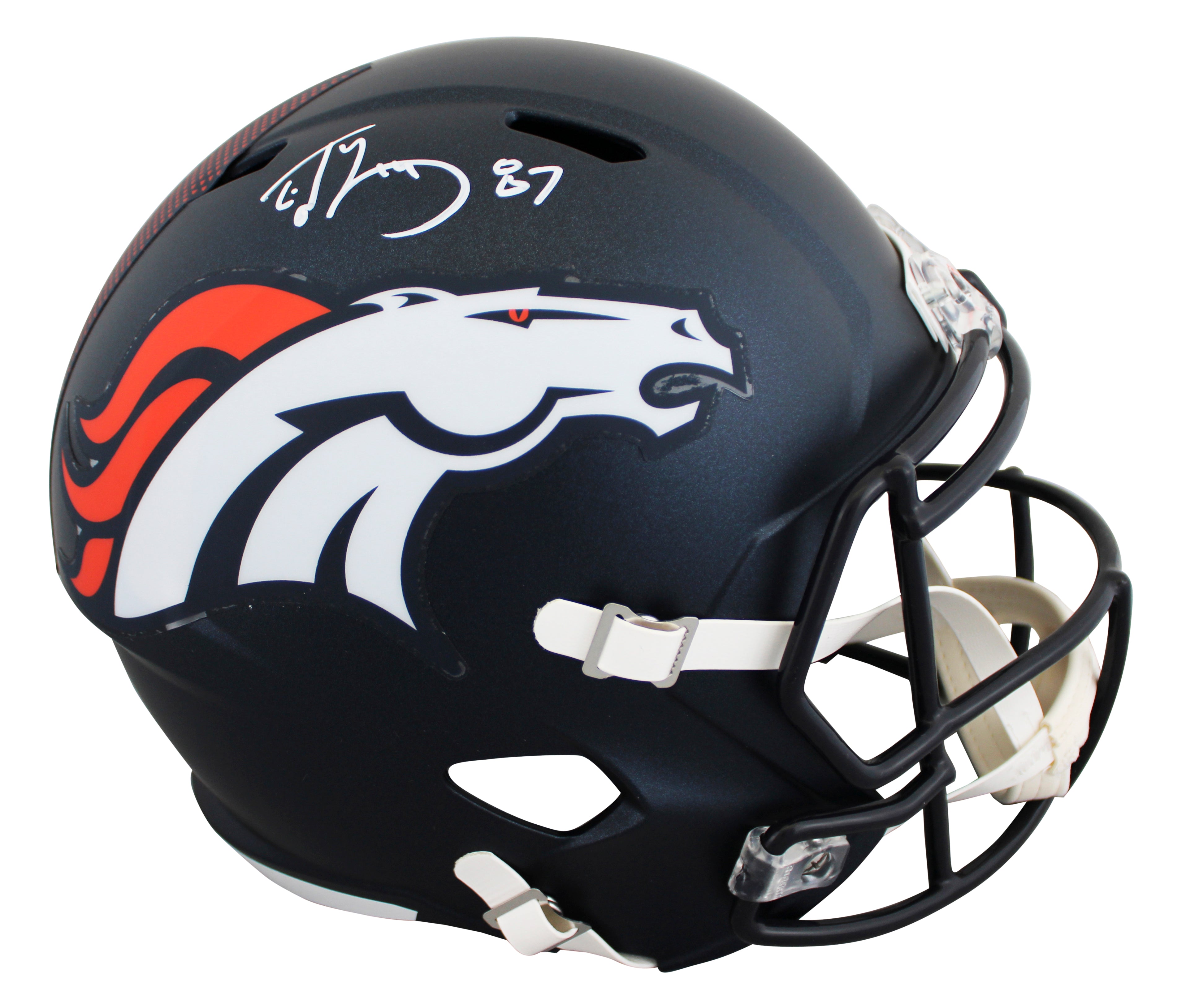 Broncos Ed McCaffrey Signed Full Size Speed Rep Helmet W/ Case BAS Witnessed 2
