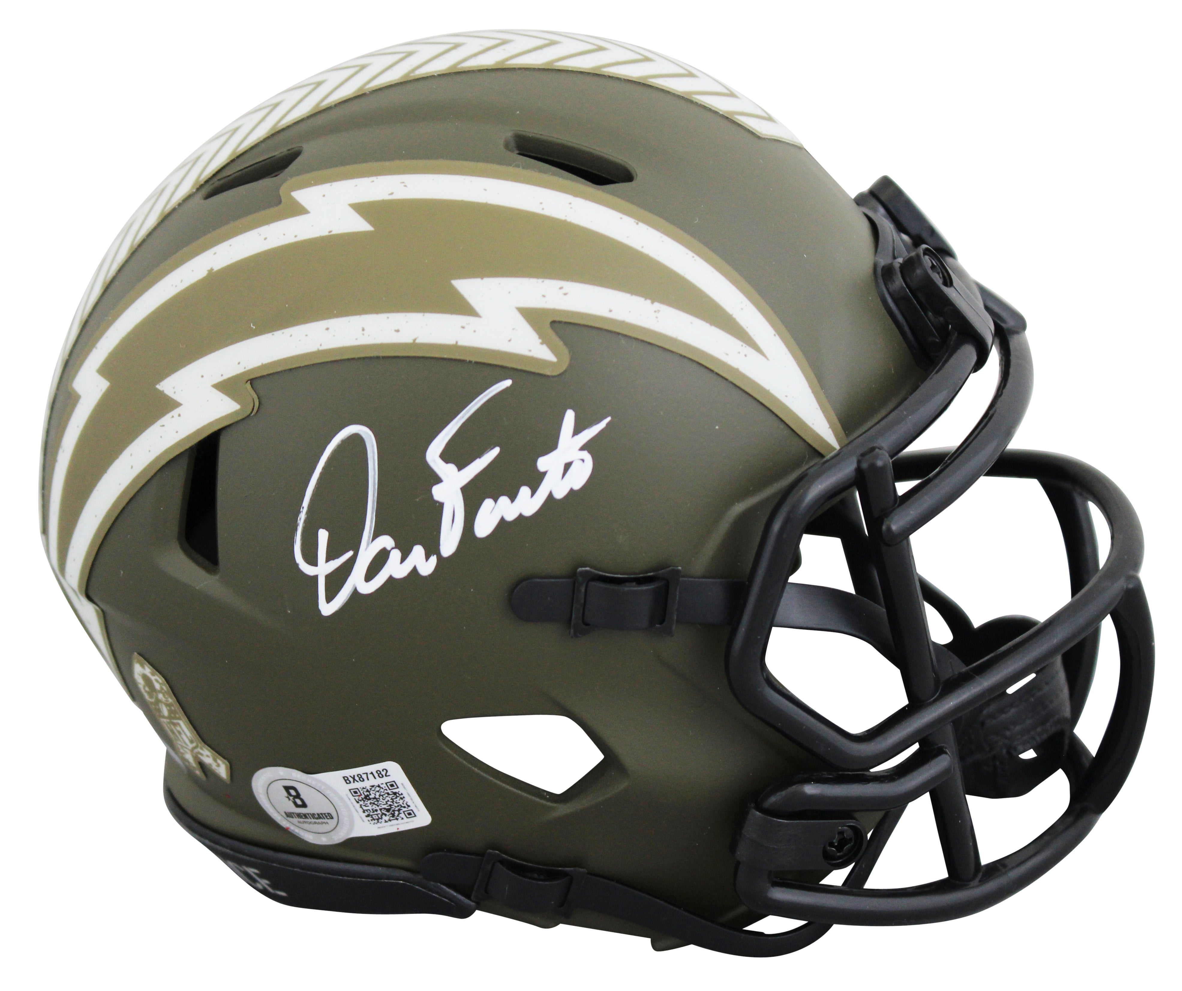 Chargers Dan Fouts Signed Salute To Service Speed Mini Helmet BAS #BX87182