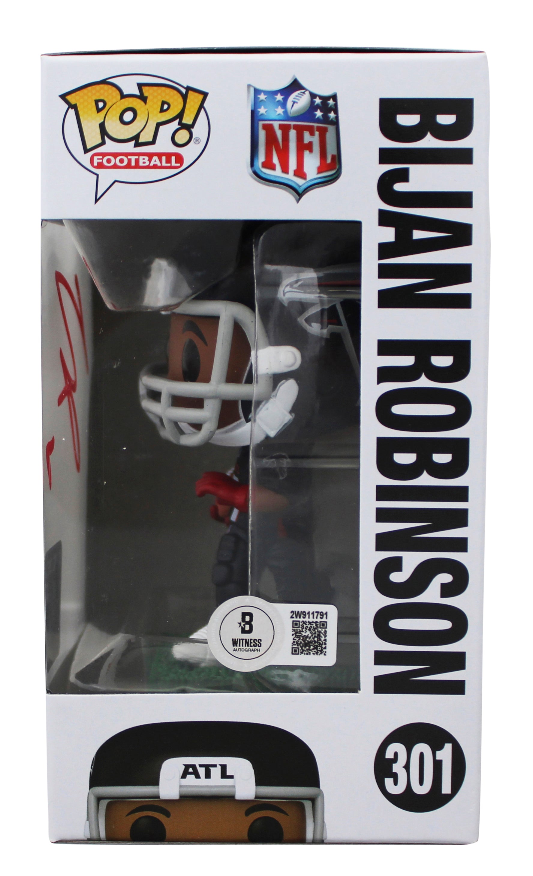 Falcons Bijan Robinson Signed #301 Funko Pop Vinyl Figure BAS Witness #2W911791