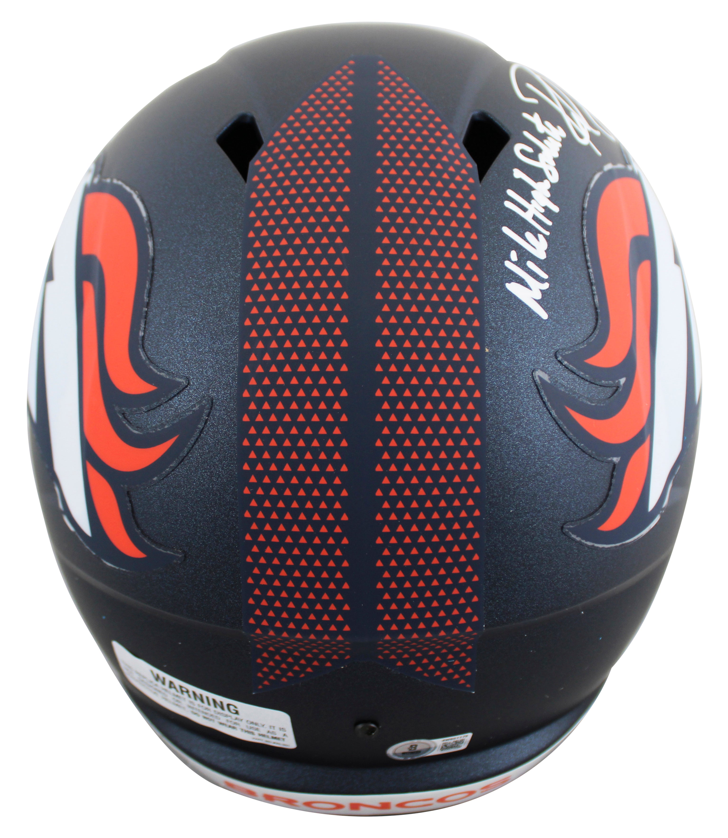Broncos Rod Smith "MHS" Signed Full Size Speed Rep Helmet BAS Witnessed 2