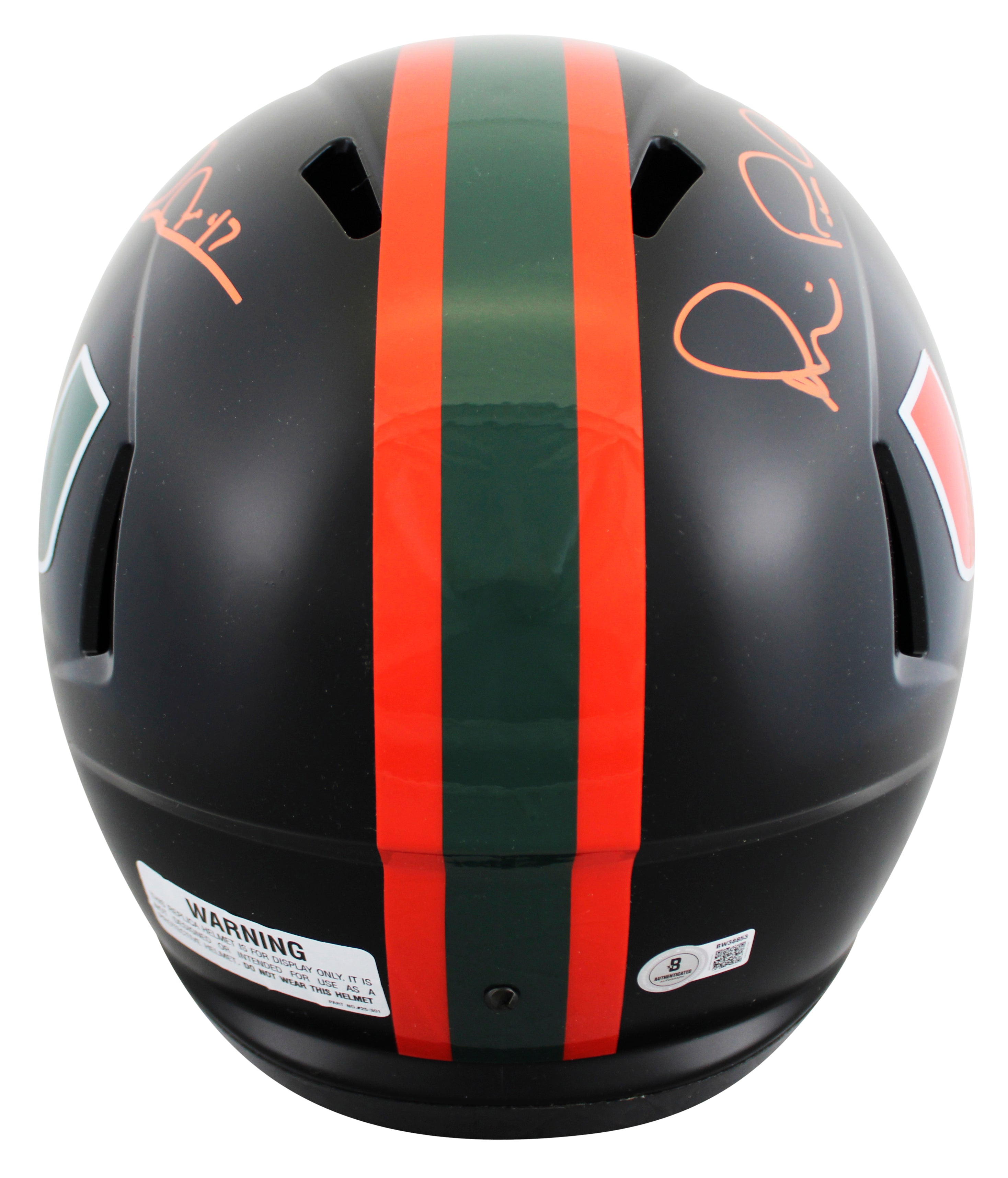 Miami Michael Irvin Signed Twice Alt Black F/S Speed Rep Helmet BAS #BW38853