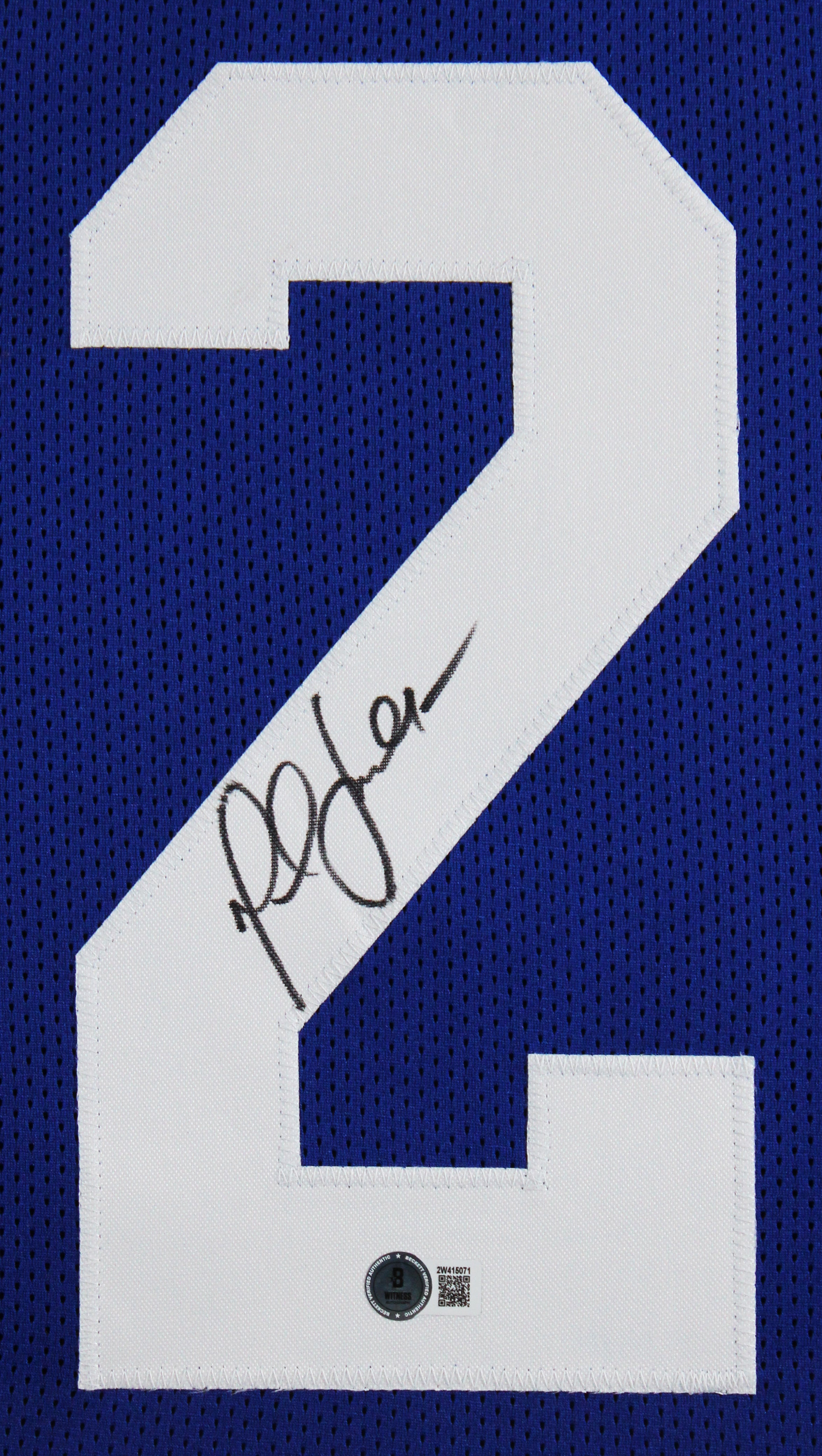 Marshall Faulk Authentic Signed Blue Pro Style Framed Jersey BAS Witnessed