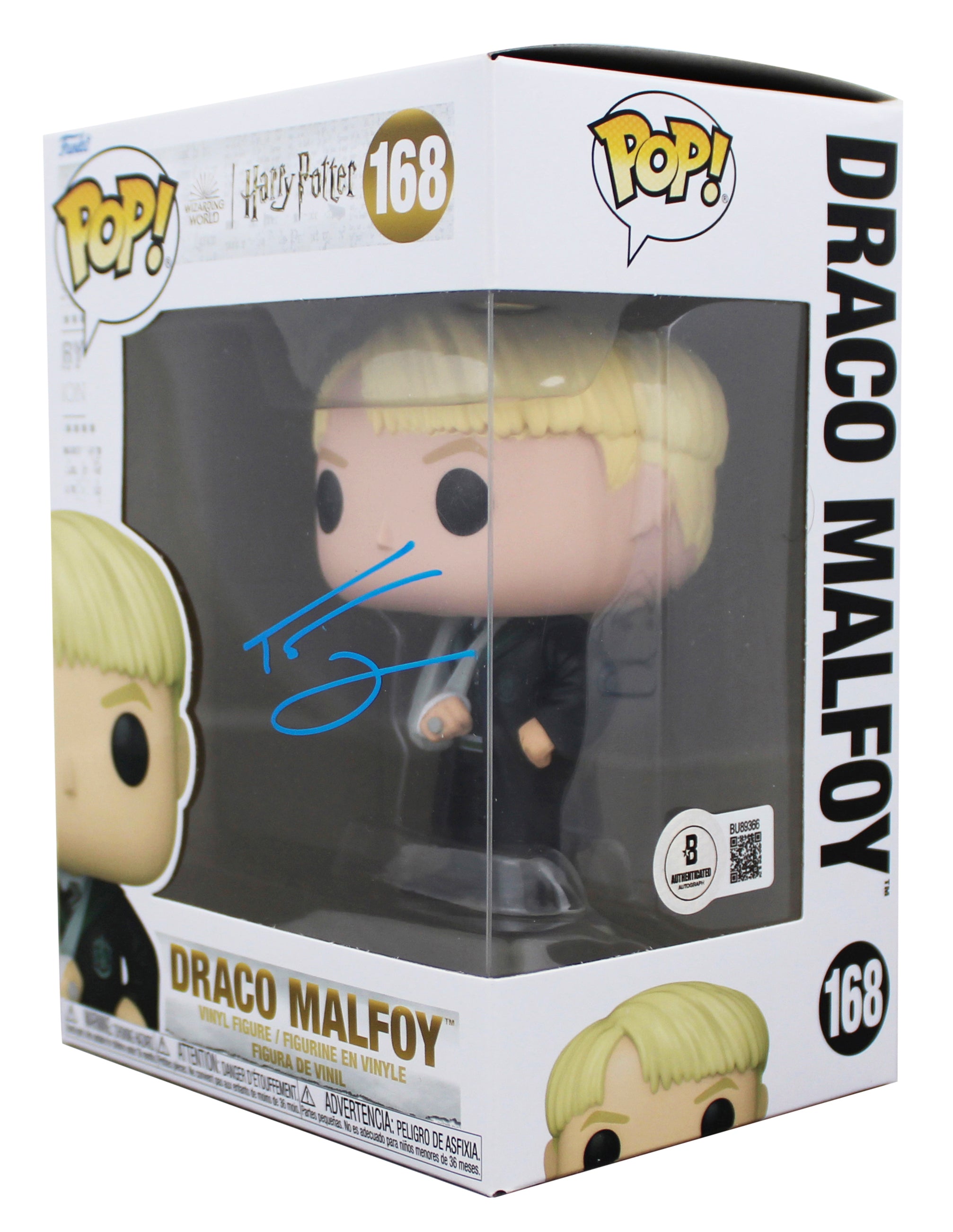 Tom Felton Harry Potter Signed Draco Malfoy #168 Funko Pop Vinyl Figure BAS