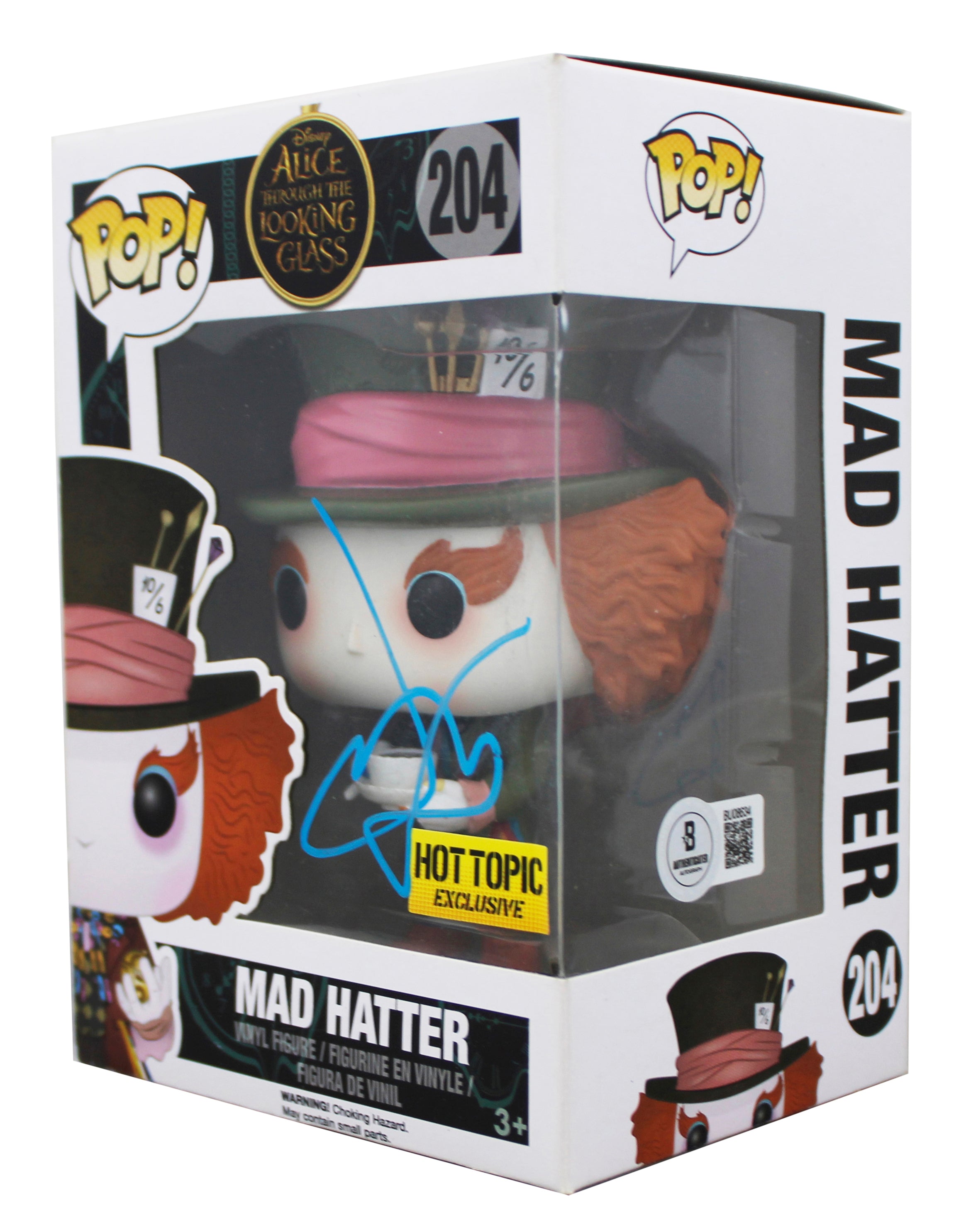 Johnny Depp Alice in Wonderland Signed Mad Hatter Funko Pop Vinyl Figure BAS