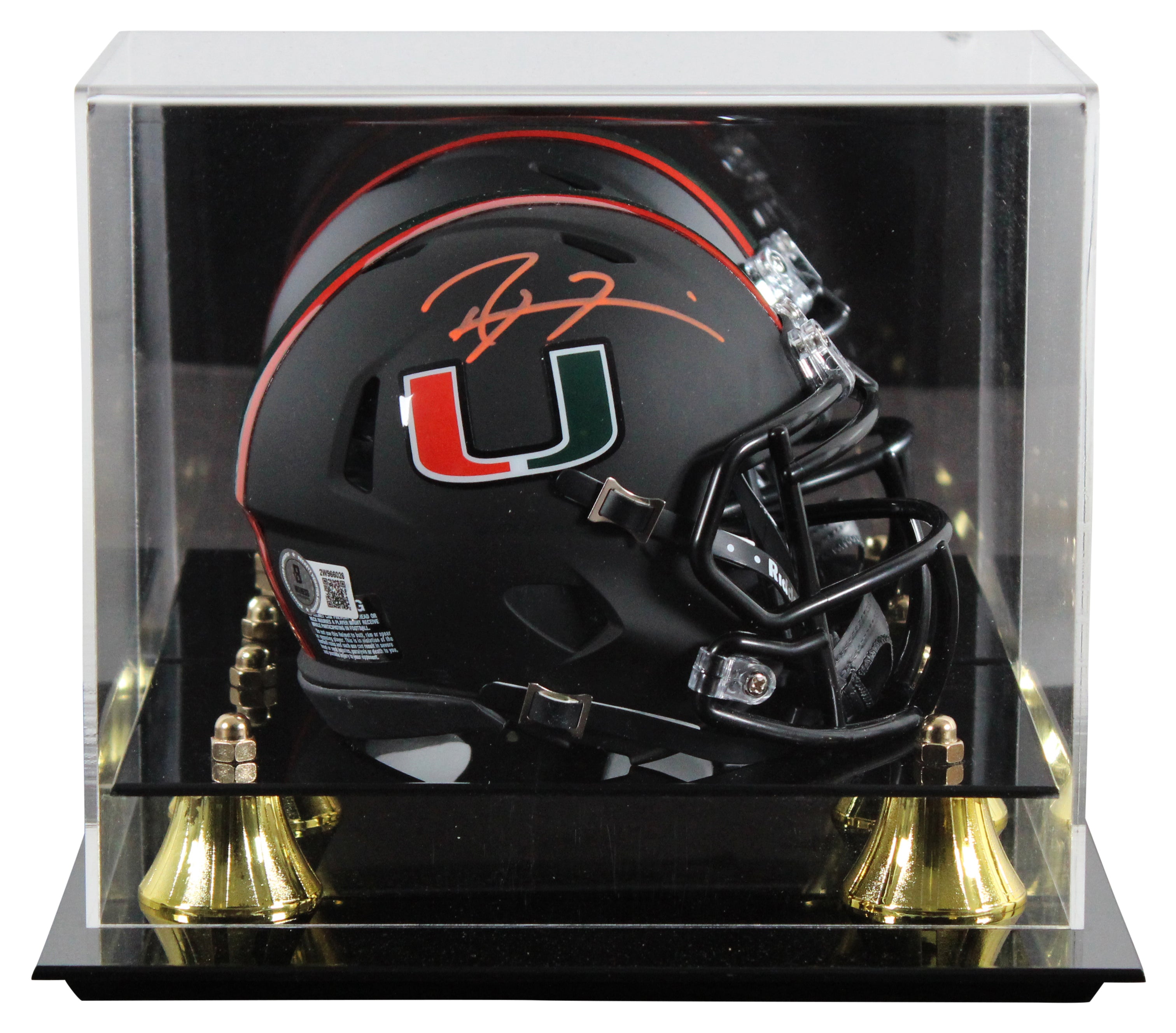 Miami Ray Lewis Authentic Signed 2017 Speed Mini Helmet W/ Case BAS Witnessed