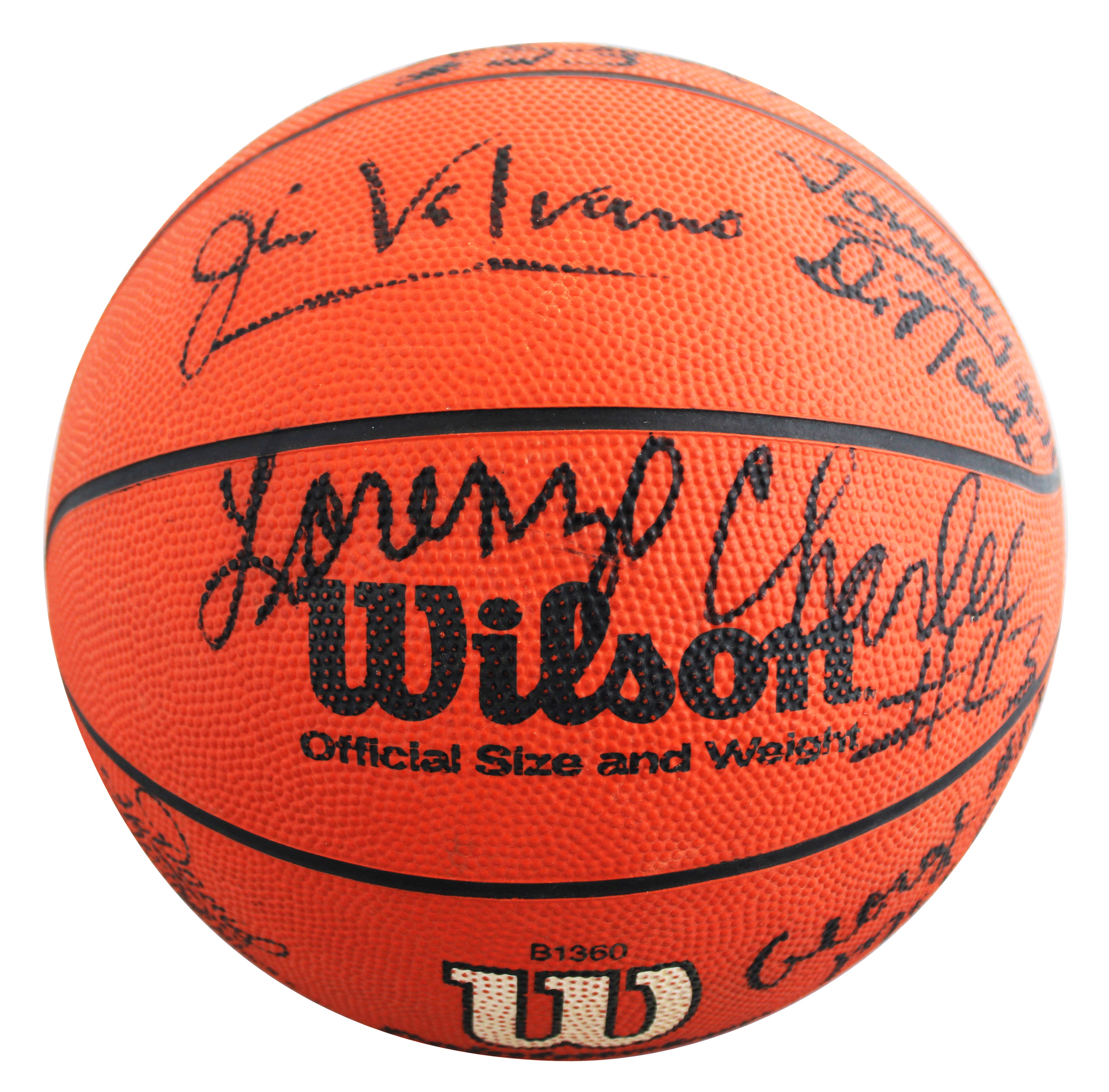 1983 NCSU (14) Valvano, Charles, Webb +11 Signed Wilson Basketball BAS #AG010001