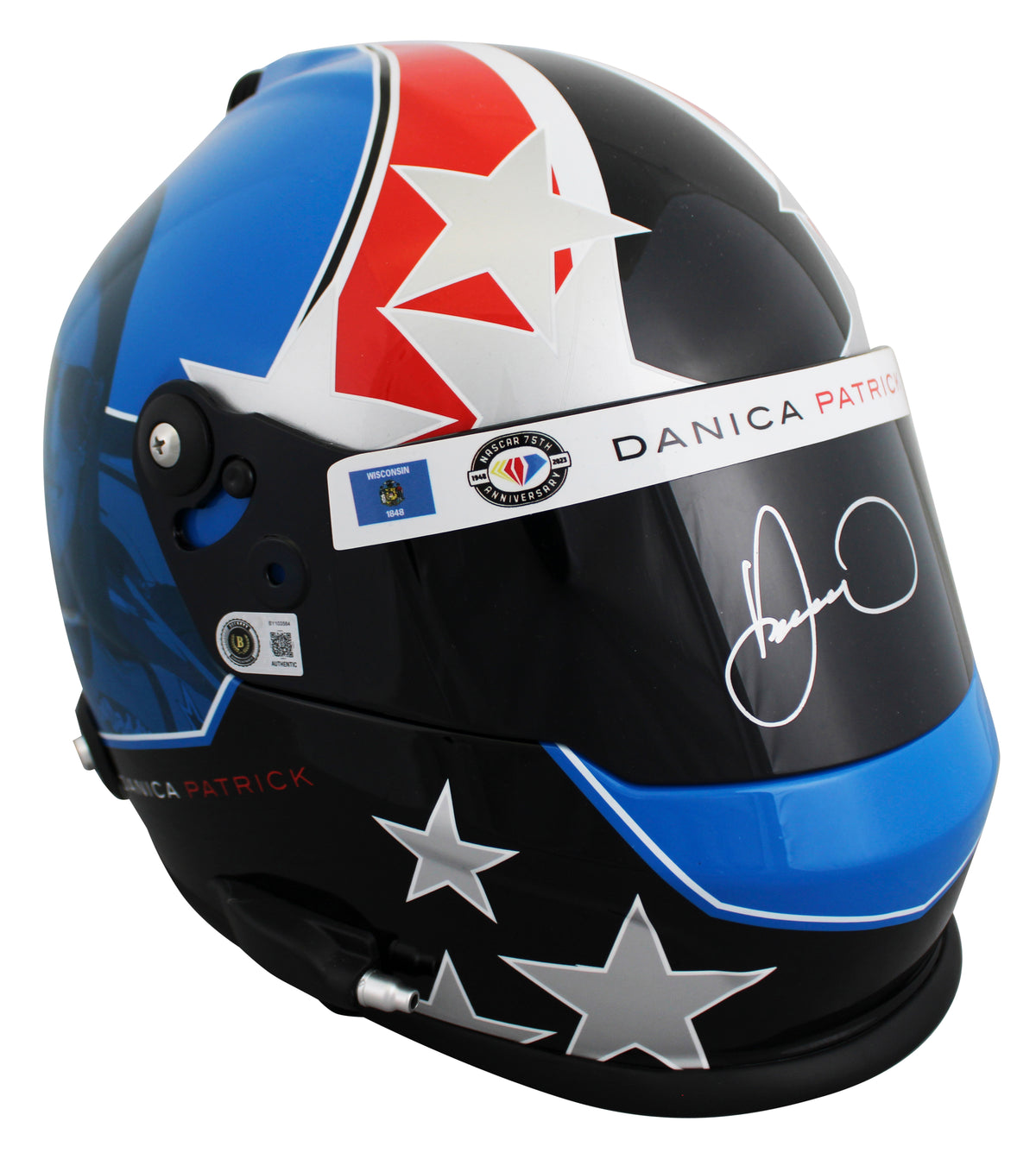 Danica Patrick Signed NASCAR 75th Anniversary F/S Replica Helmet BAS #BY103584
