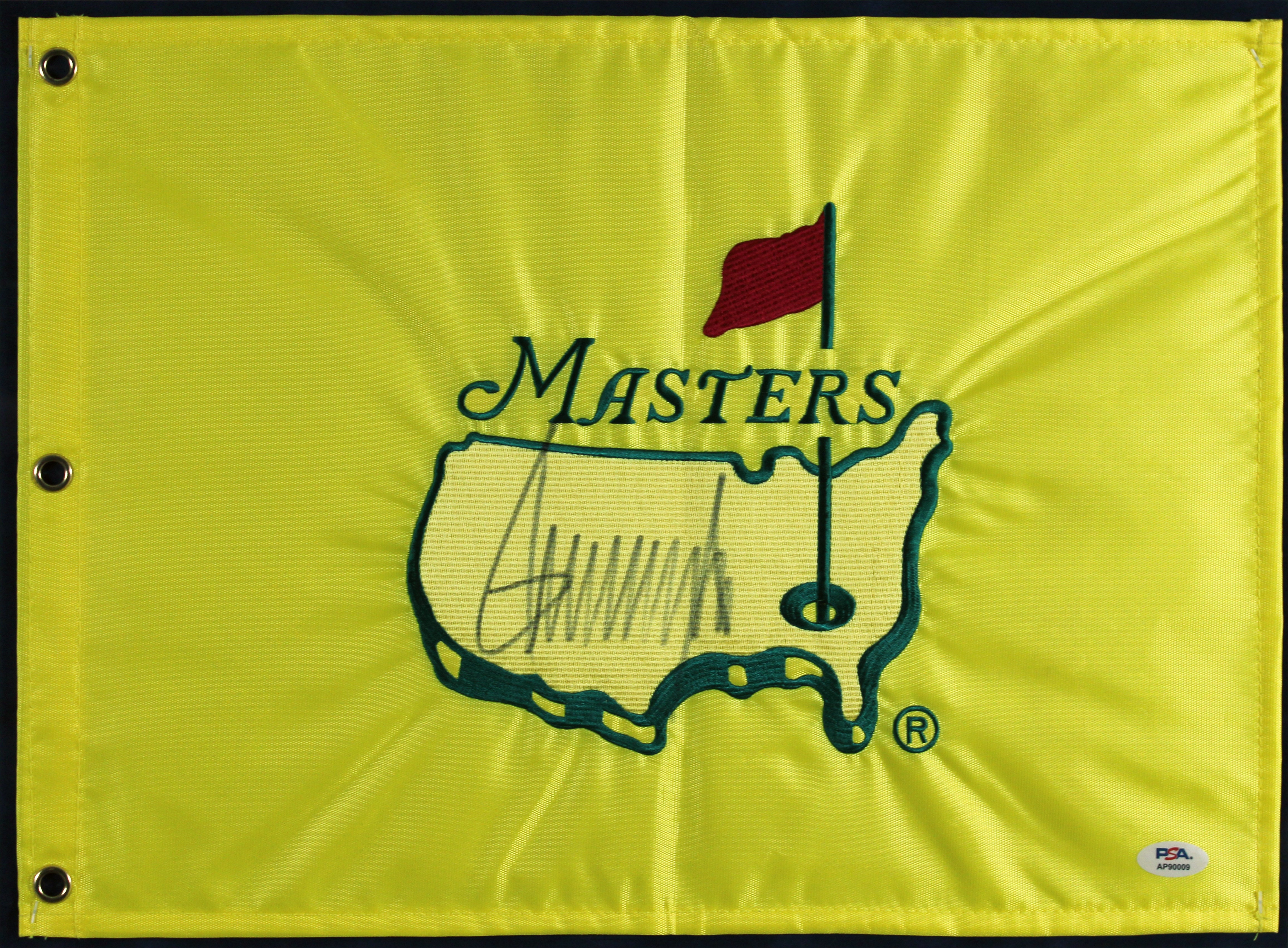 Donald J. Trump Authentic Signed & Framed Masters Pin Flag PSA/DNA #AP90009
