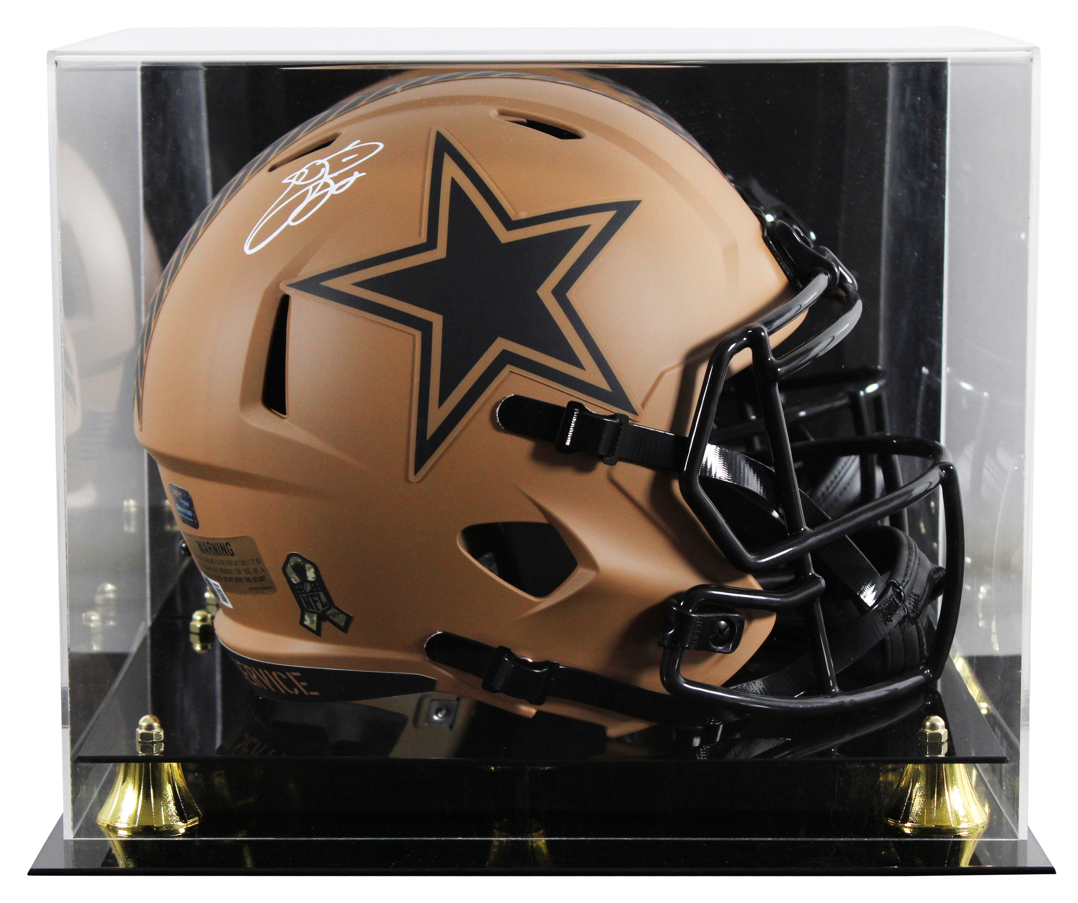 Cowboys Emmitt Smith Signed STS II Full Size Speed Rep Helmet W/ Case BAS Wit