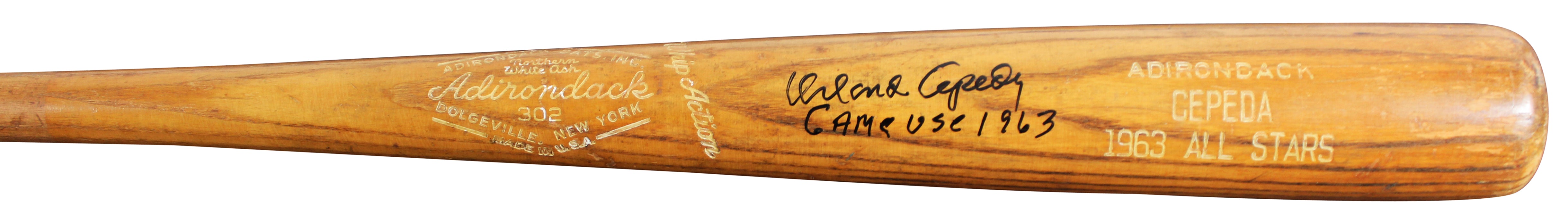Giants Orlando Cepeda Signed Game Used Adirondack Player Model Bat PSA 8 & BAS