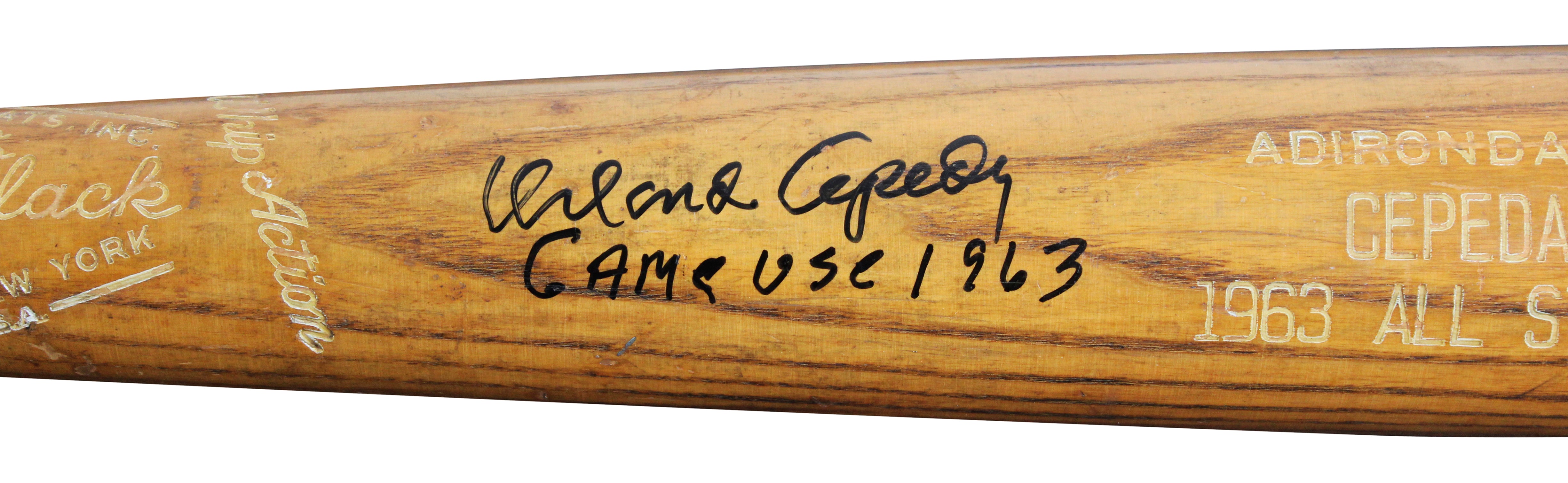 Giants Orlando Cepeda Signed Game Used Adirondack Player Model Bat PSA 8 & BAS