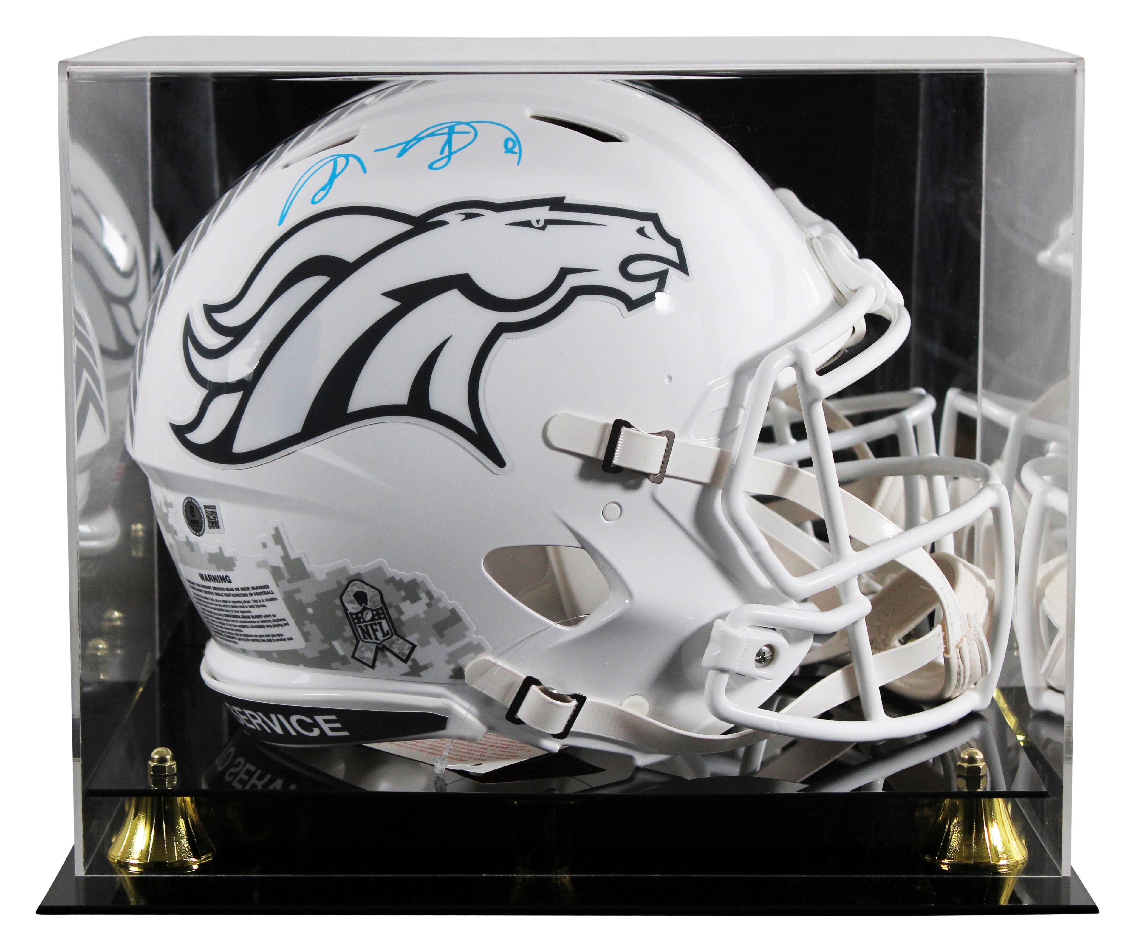 Broncos Shannon Sharpe Signed STS III F/S Speed Proline Helmet W/ Case BAS Wit