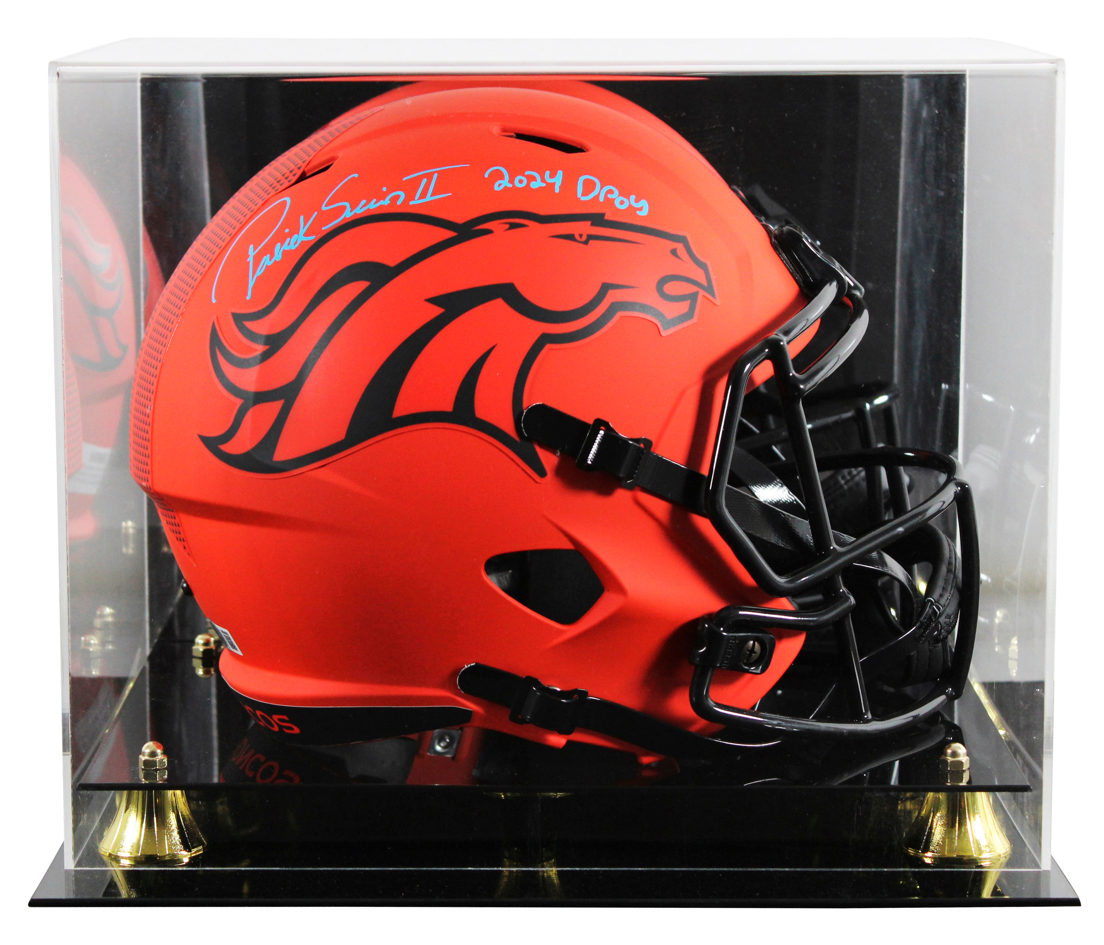 Broncos Patrick Surtain II "DPOY" Signed Rave F/S Speed Rep Helmet W/ Case BAS W