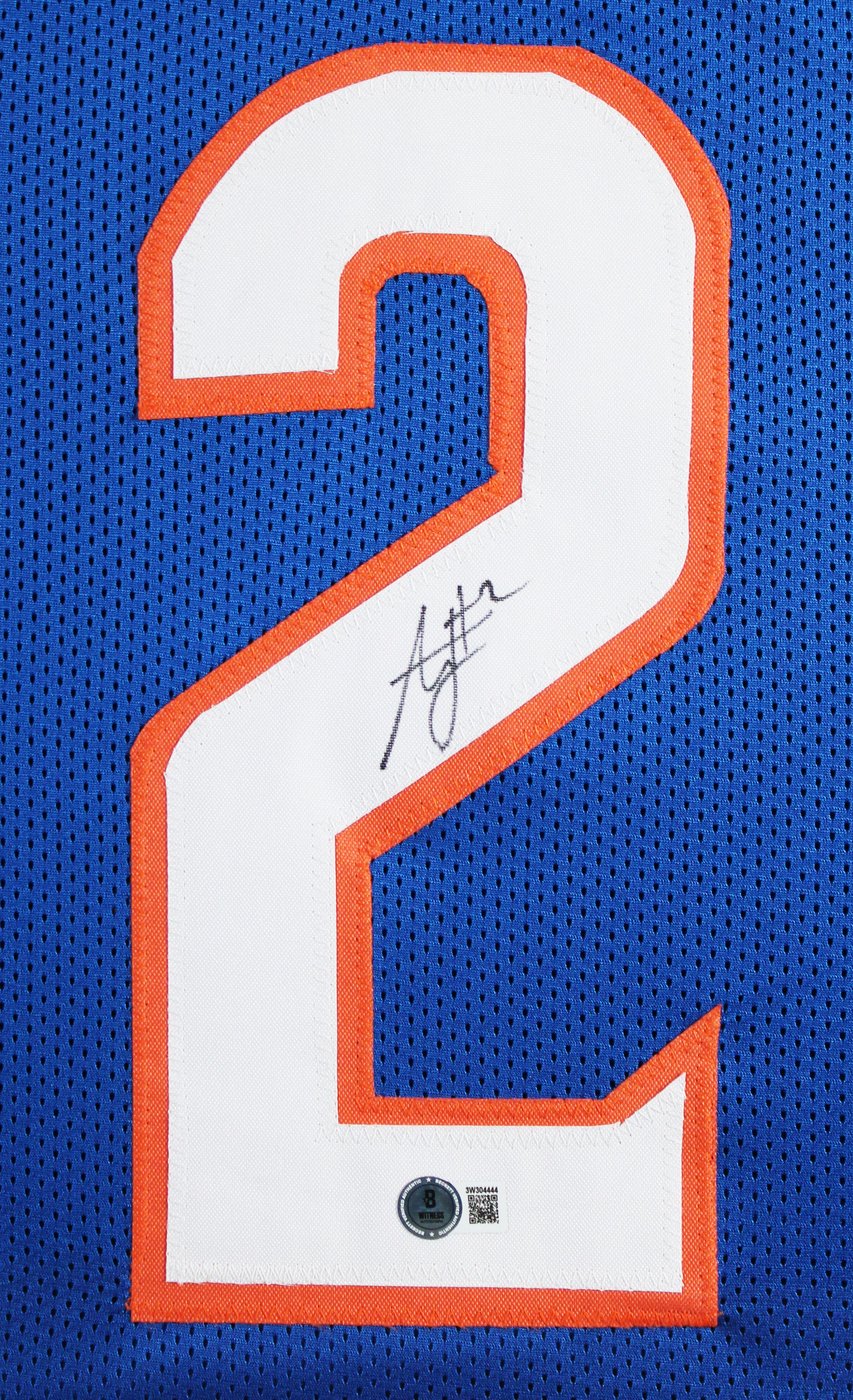 Boise State Ashton Jeanty Signed Blue Pro Style Framed Jersey BAS Witnessed