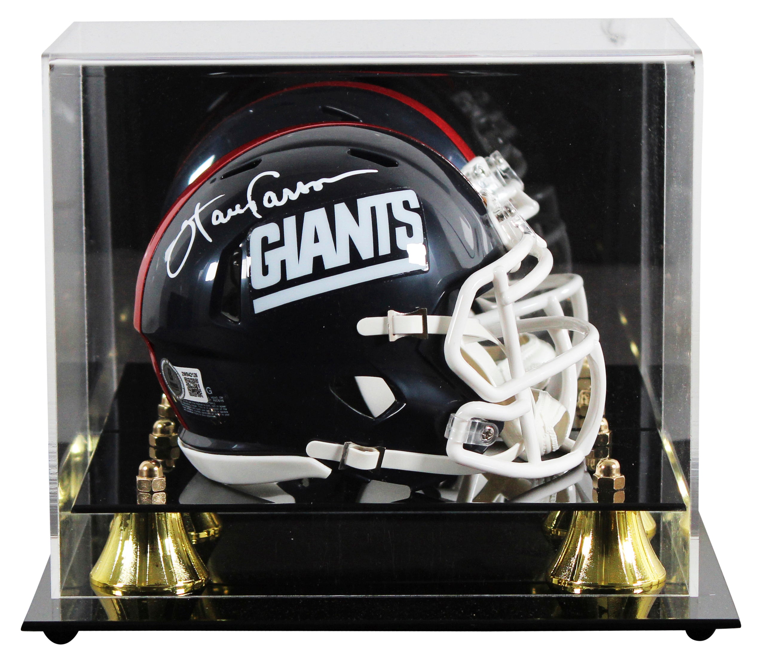 Giants Harry Carson Signed 1981-98 TB Speed Mini Helmet W/ Case BAS Witnessed