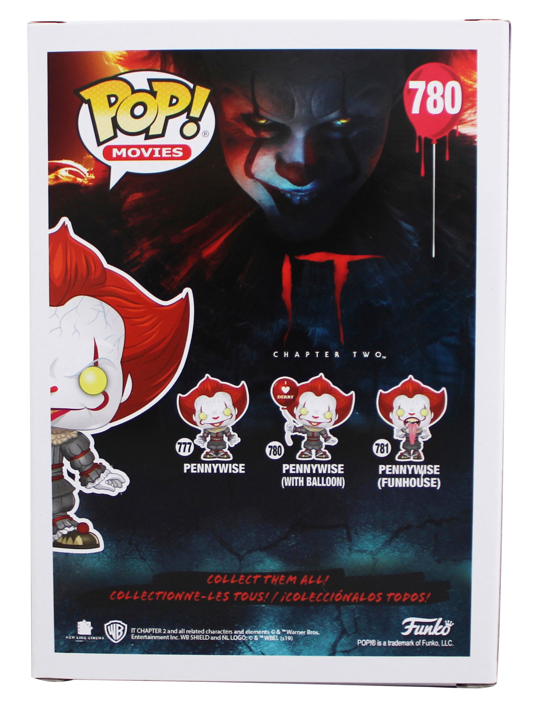 Bill Skarsgard IT Signed Pennywise #780 Funko Pop Vinyl Figure w/ Red Sig BAS