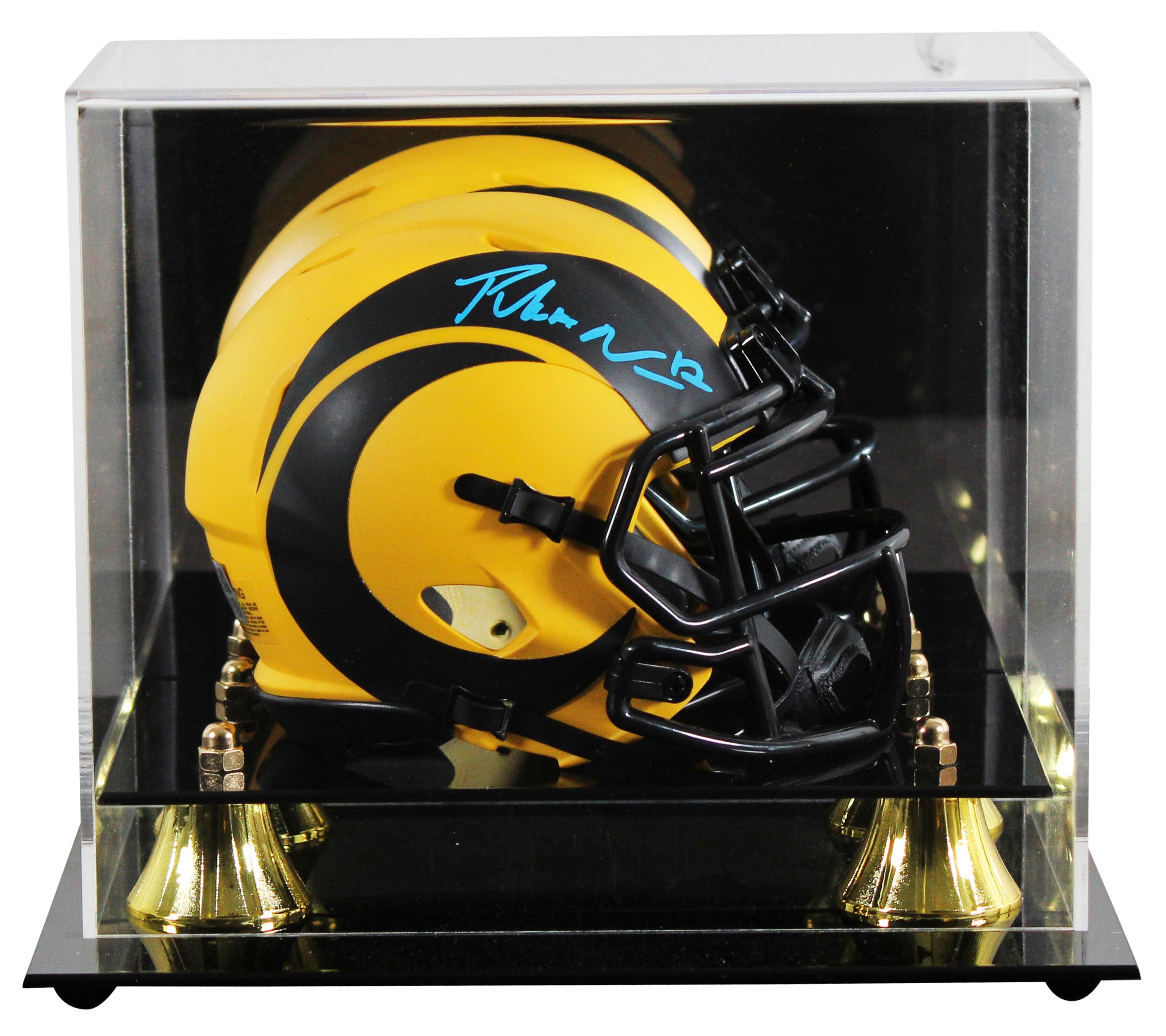 Rams Puka Nacua Authentic Signed Rave Speed Mini Helmet W/ Case Fanatics