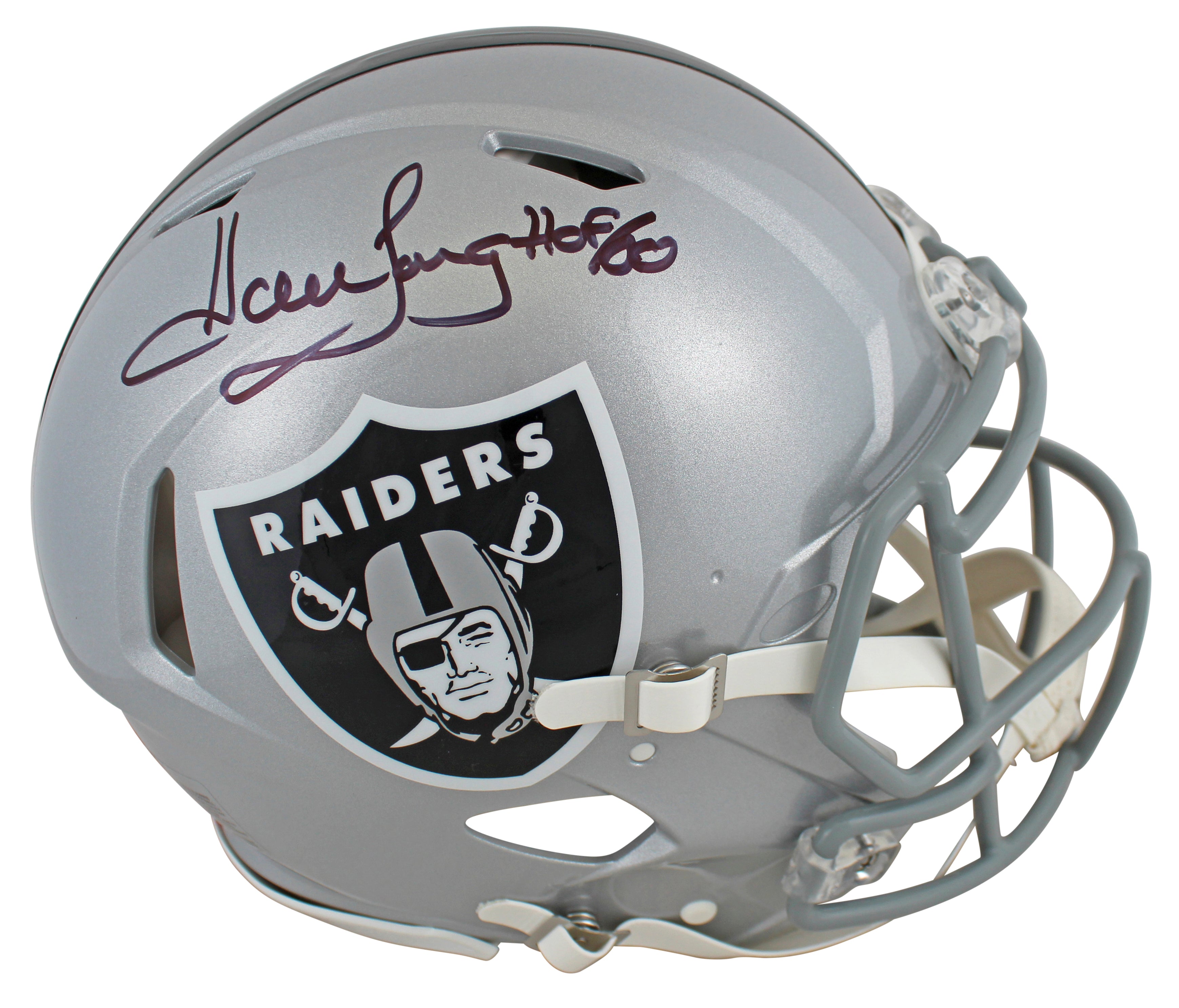 Raiders Howie Long "HOF 00" Signed Full Size Speed Proline Helmet W/ Case BAS W